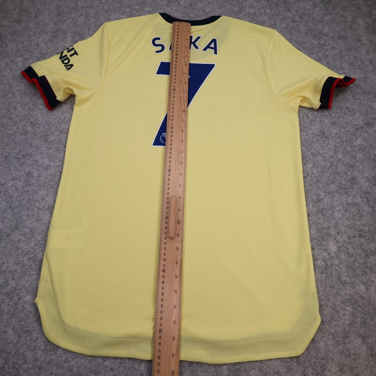 Arsenal Away Shirt Mens Medium Yellow 2021 2022 EPL Football Adidas Saka 7 photo 14