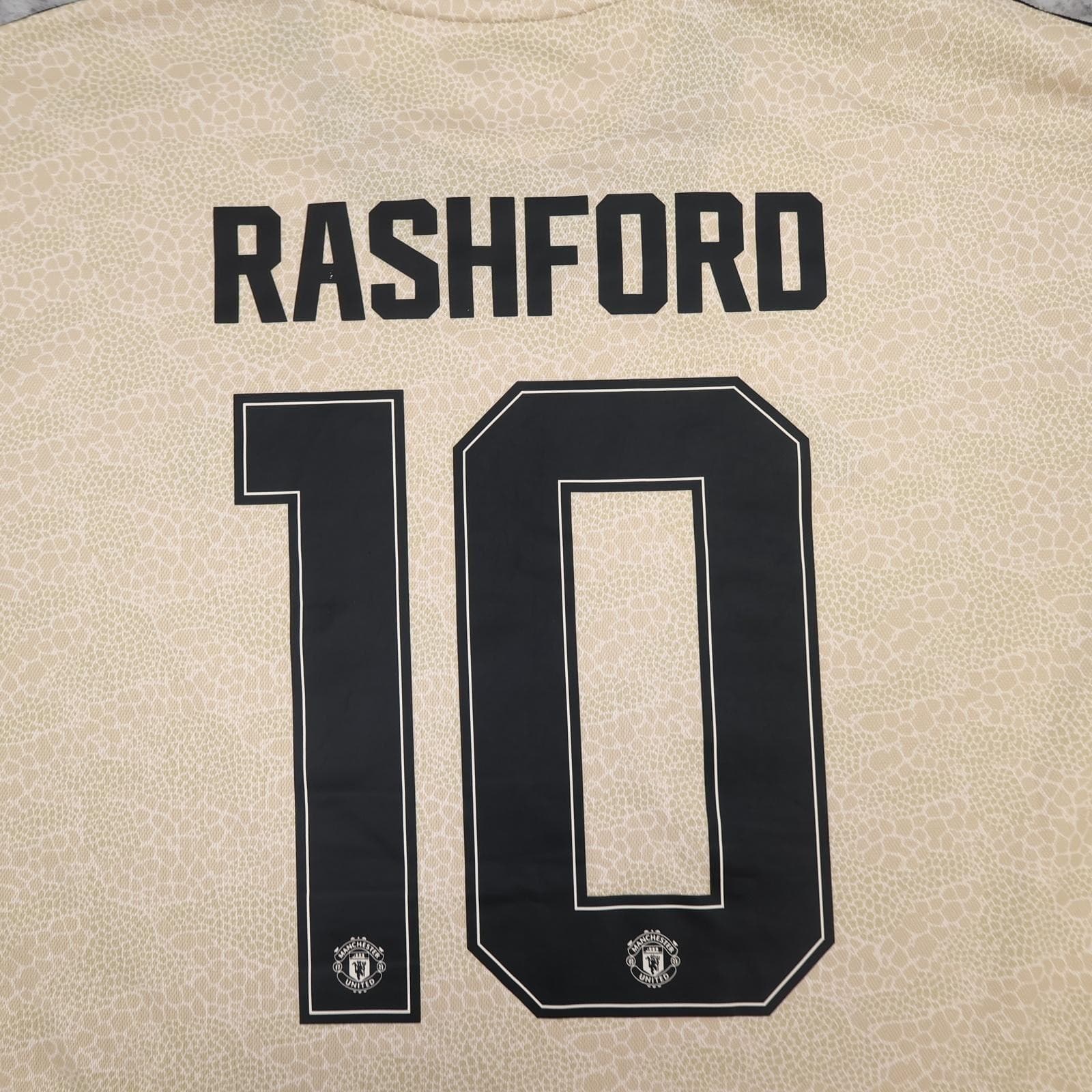 Manchester United Away Shirt Mens XL Beige 2019 2020 Football Adidas Rashford 10 photo 14
