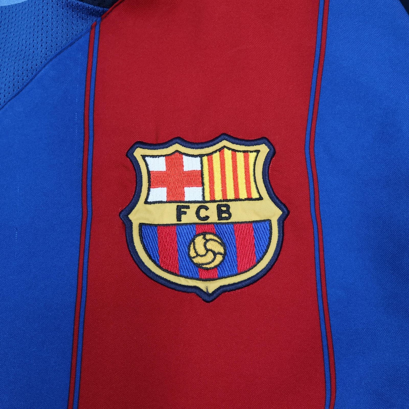 Vintage Barcelona Shirt Mens Large Red Blue Home 2003 2004 Nike Ronaldinho 10 photo 4