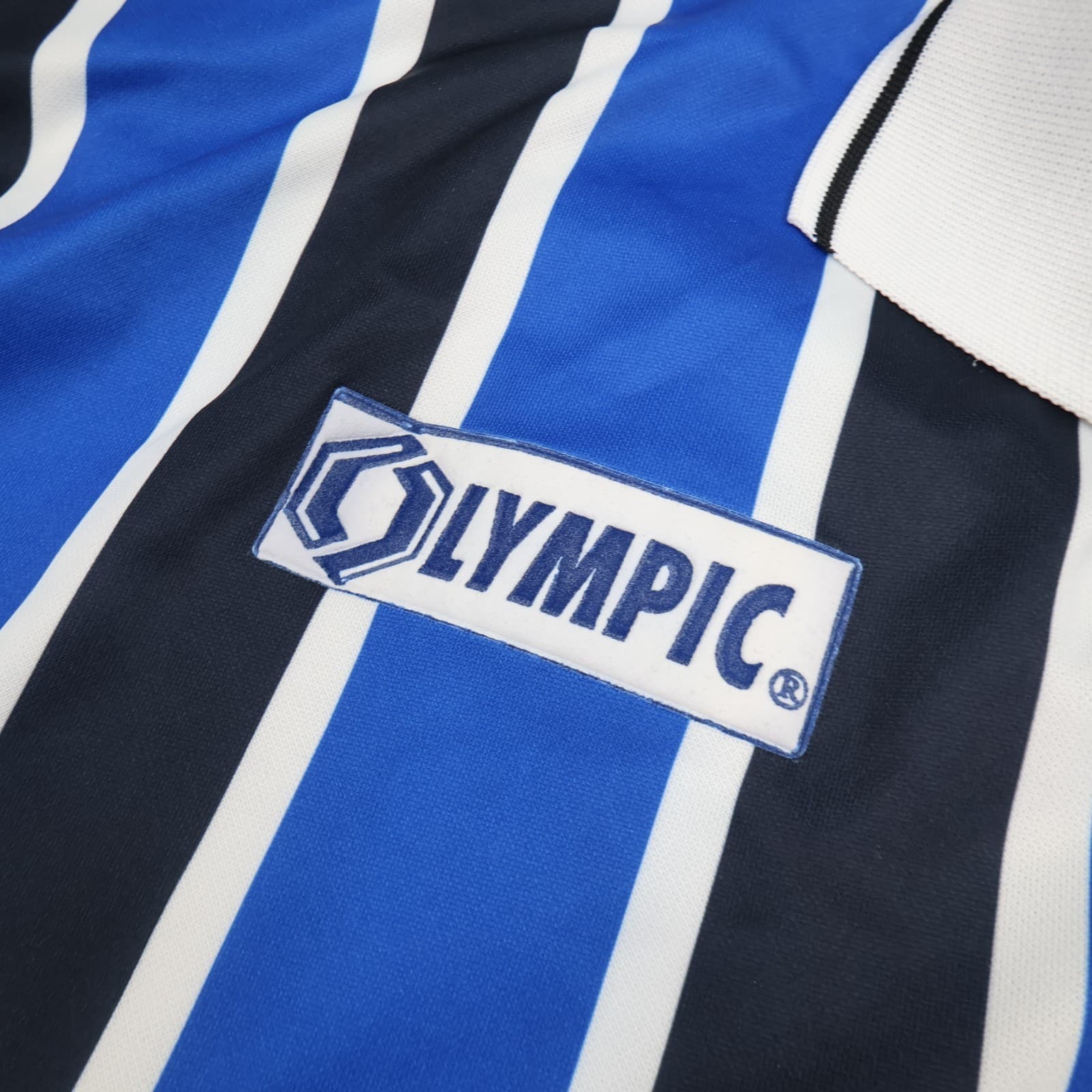 Vintage Gillingham FC Shirt Extra Large Blue Black Home Kit 1995 1996 Olympic photo 5