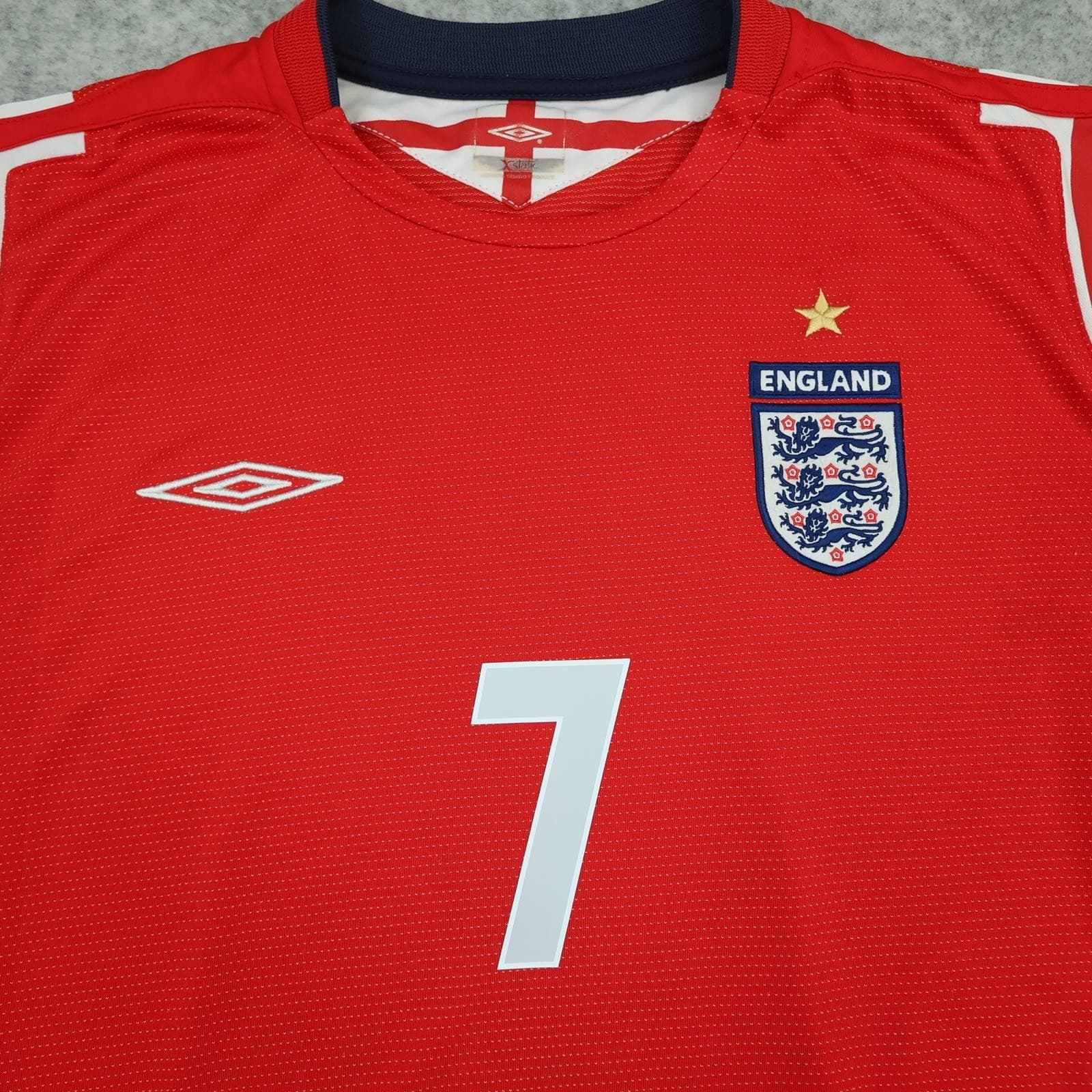 Vintage England Away Shirt Mens XL Red 2004 2006 Football Umbro David Beckham 7 photo 7