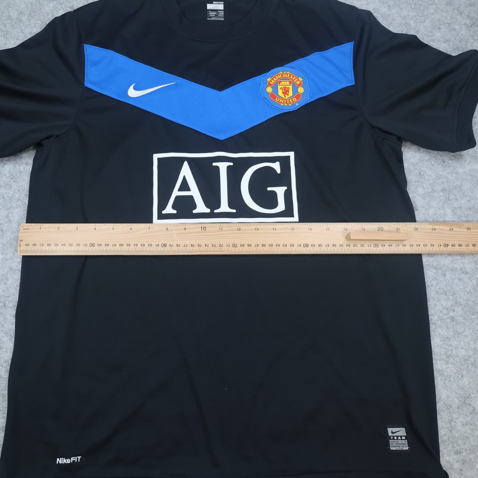 Manchester United Shirt Large Black Away Kit 2009 2010 Nike Jersey Paul Scholes photo 13