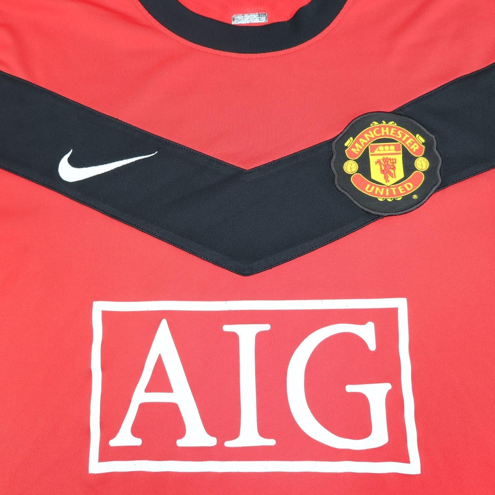 Manchester United Shirt Mens Large Red 2009 2010 Football Nike AIG Berbatov 9 photo 6