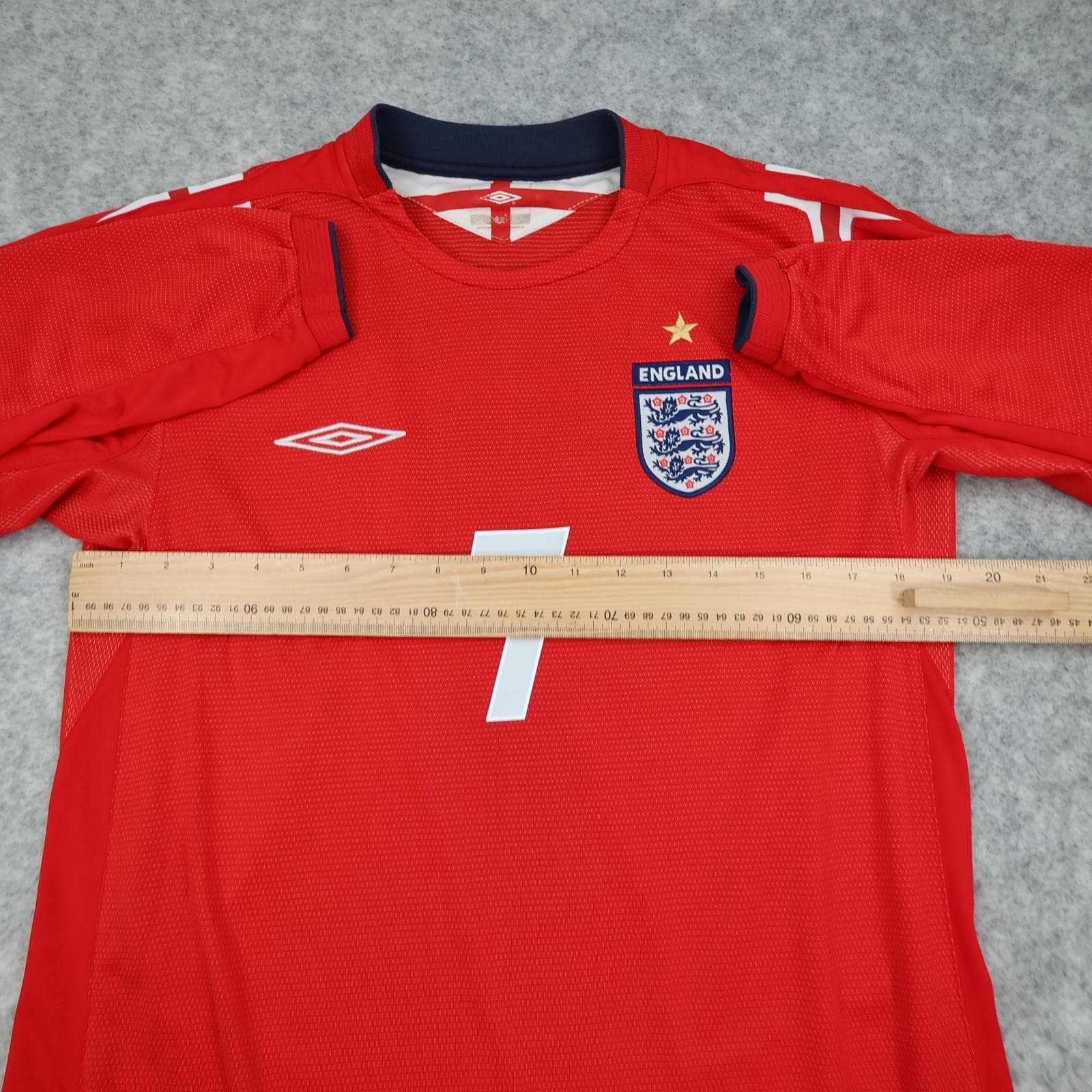 Vintage England Away Shirt Mens Medium Red 2004 2006 Football Umbro Beckham 7 photo 12