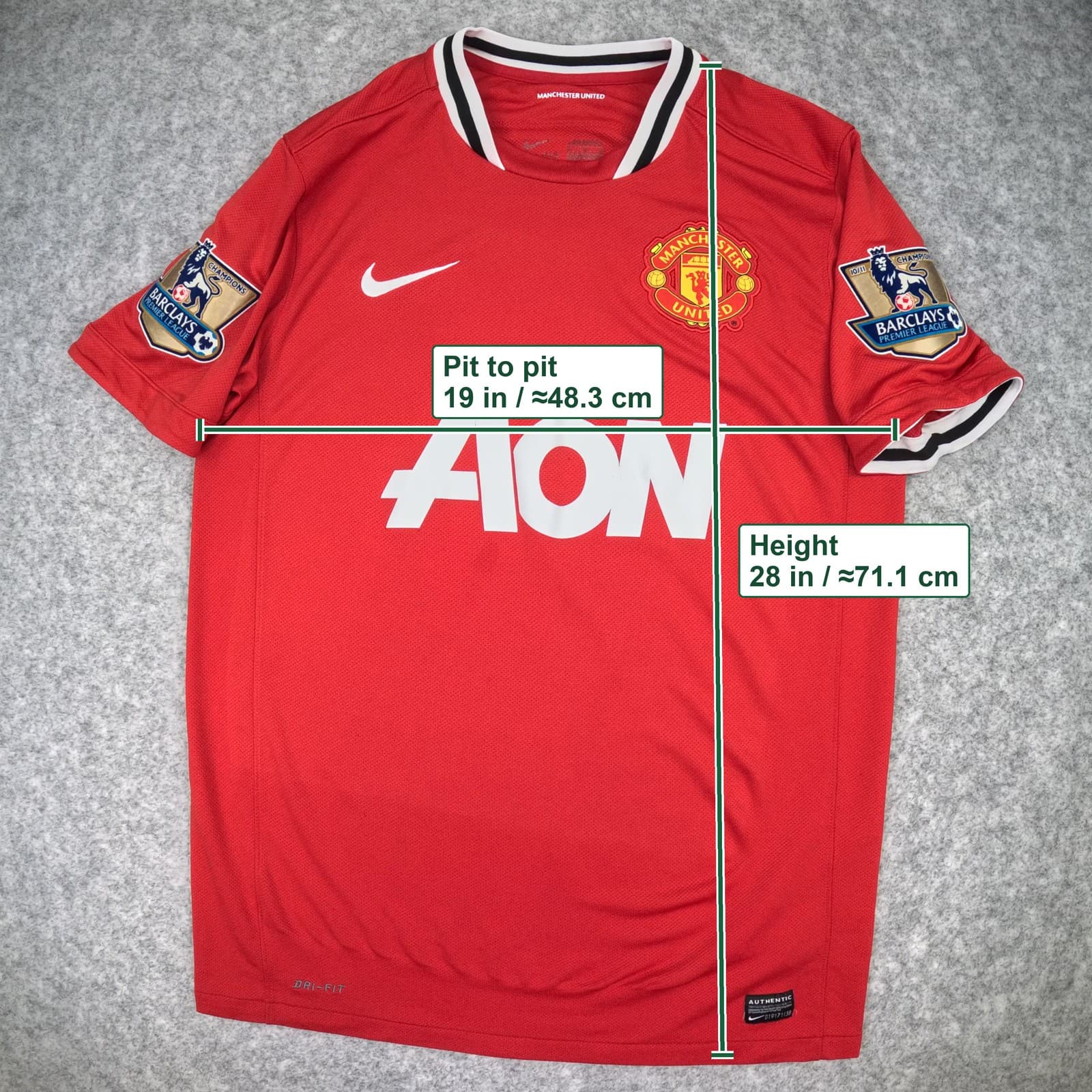 Manchester United Football Shirt Medium Red Home 2011 2012 Nike Ji Sung Park 13 photo 5
