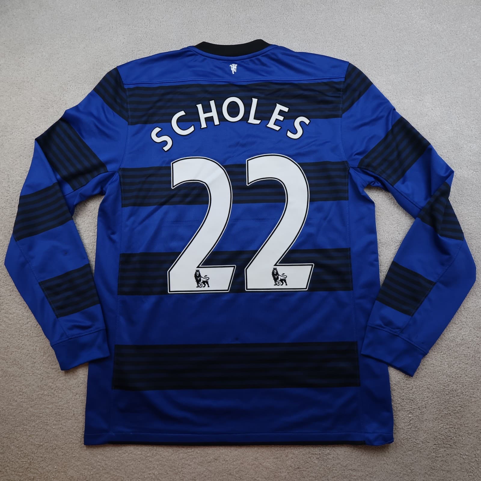 Manchester United Shirt Medium Blue Away Kit 2011 2012 Football Jersey Scholes