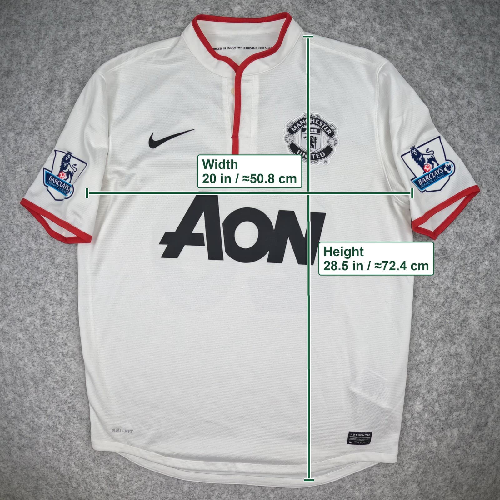 Manchester United Football Shirt Medium White Away 2012 14 Nike Kagawa 26 photo 7