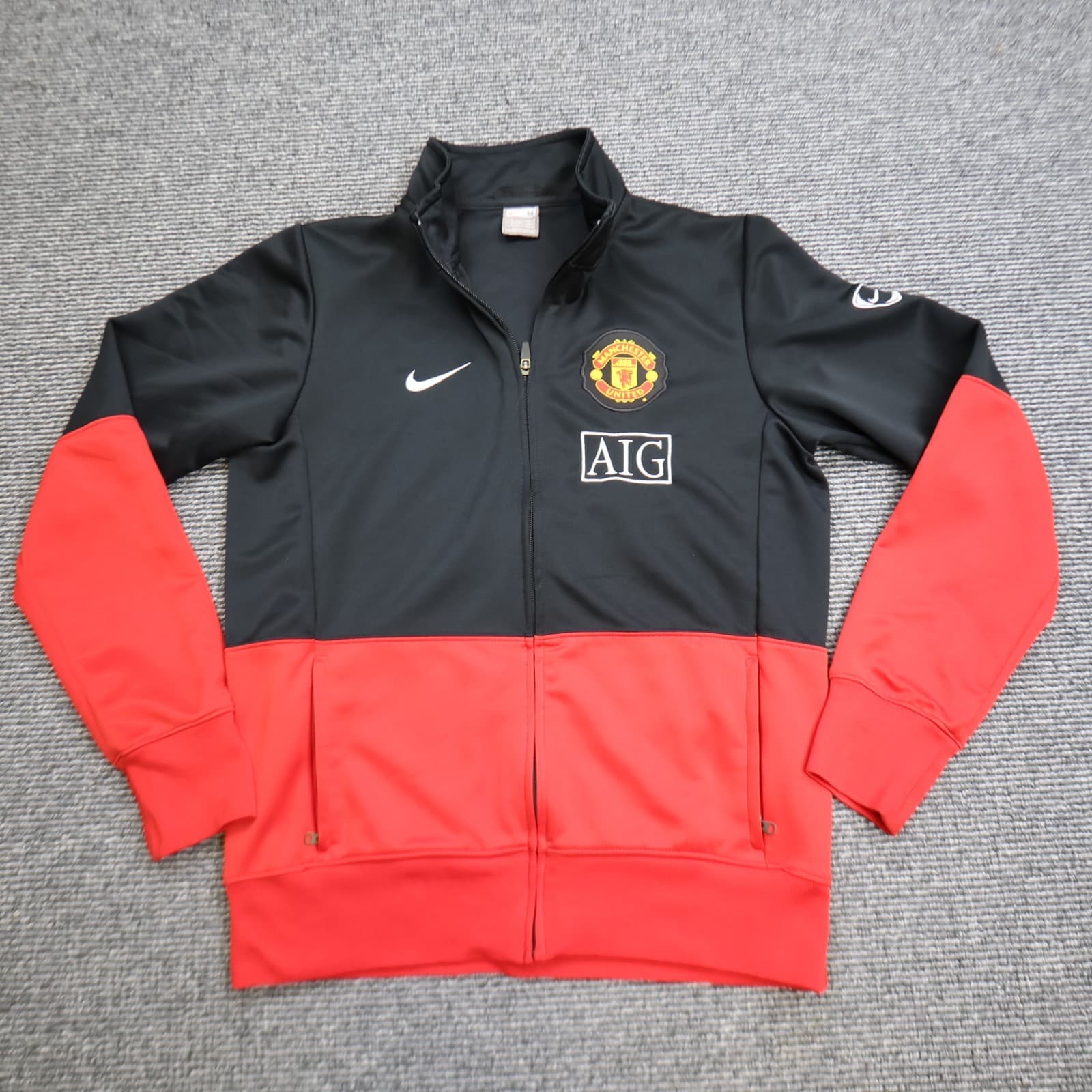 Manchester United Tracksuit Medium Black Training Jacket Top Nike 2009 2010 AIG