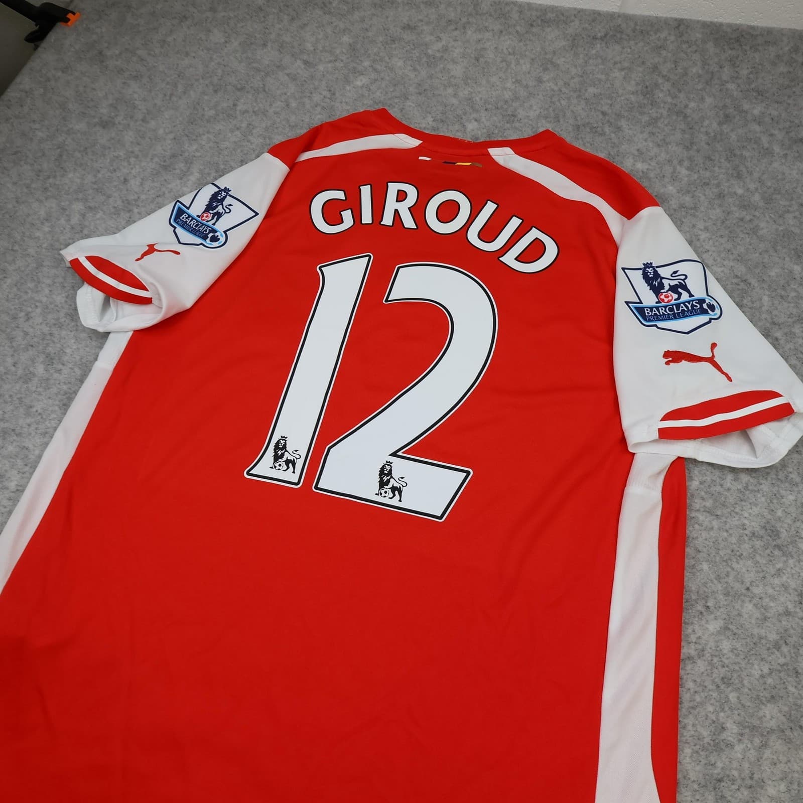 Arsenal Shirt Mens Large Red Home 2014 2015 Football Puma Giroud 12 Jersey photo 9