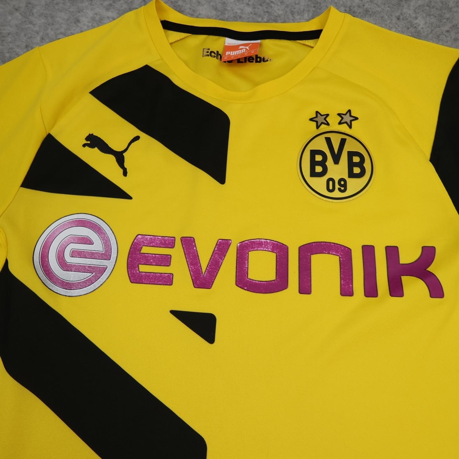 Borussia Dortmund Shirt Mens Medium Yellow Black Home 2014 2015 Puma Jersey photo 3
