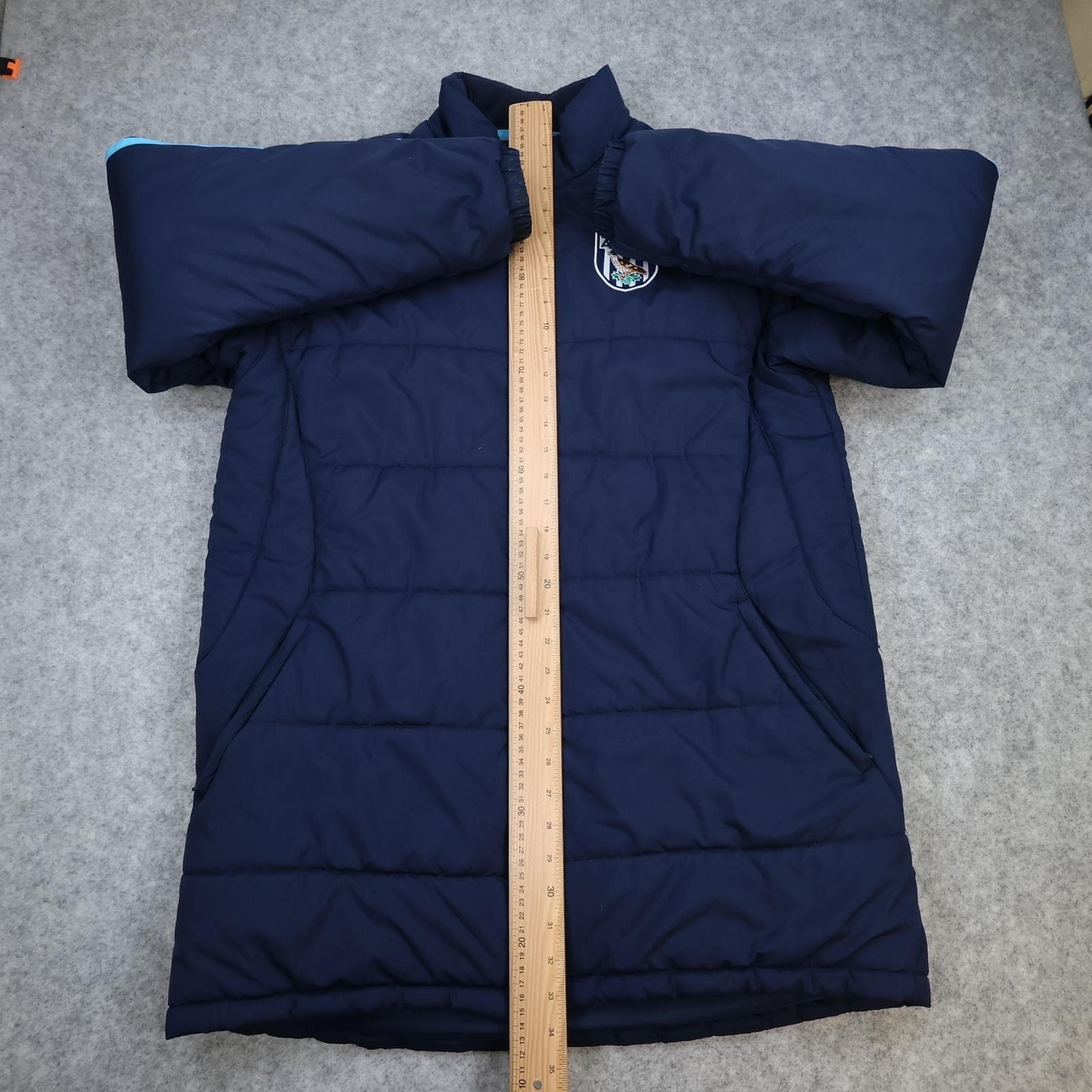 West Bromwich Albion Jacket Mens Large Navy EPL Football Umbro Padded Coat photo 12
