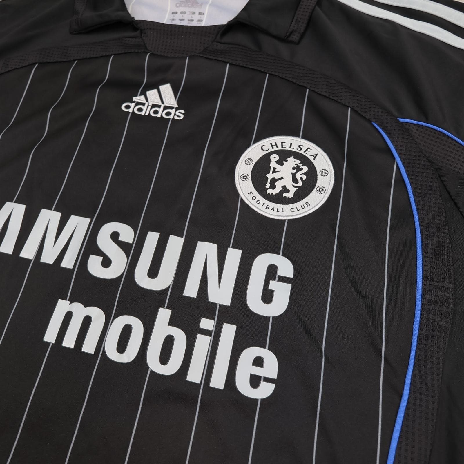 Chelsea Away Shirt Mens Large Away Black 2006 2008 Adidas Ballack Soccer Jersey photo 5