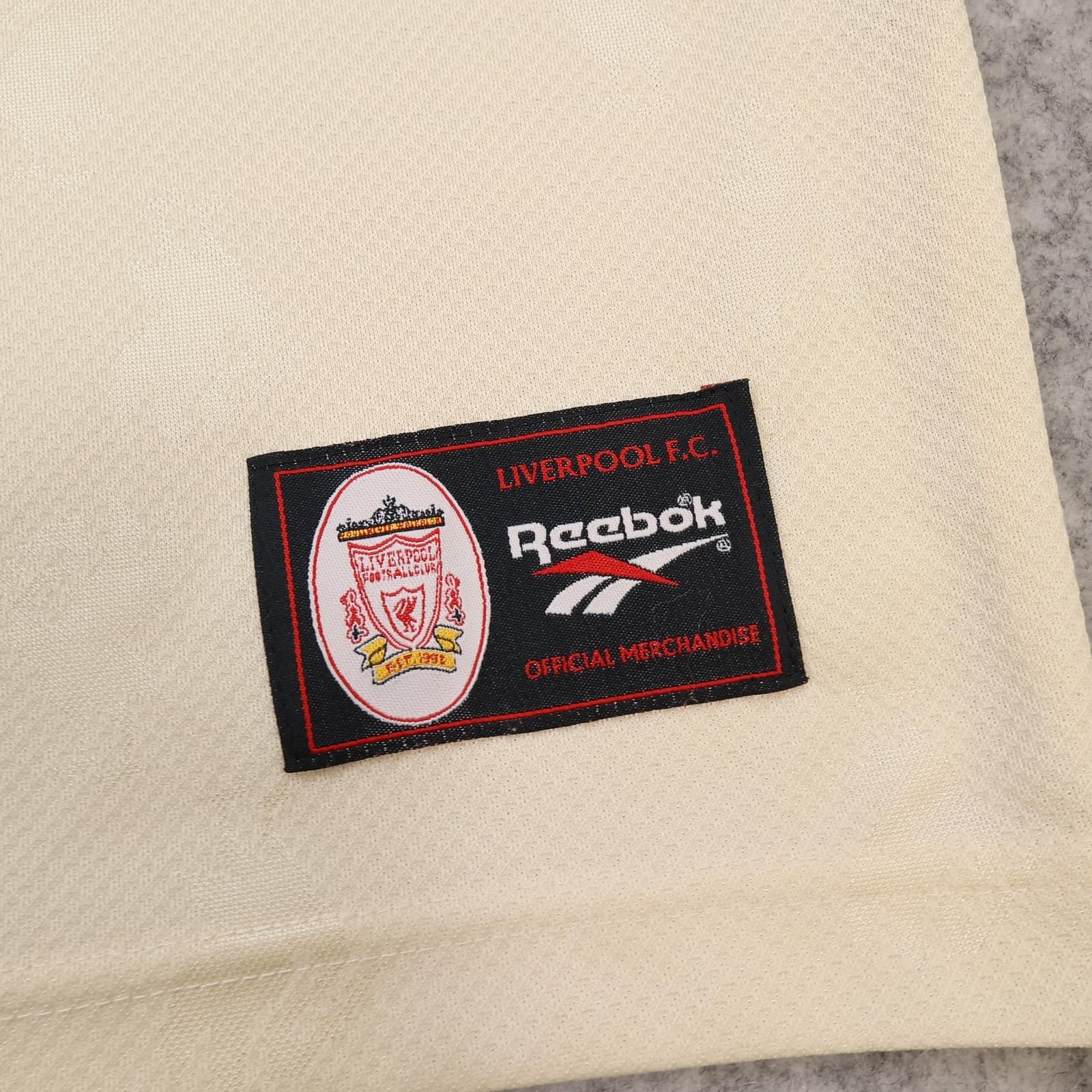 Vintage Liverpool Away Shirt Mens 2XL Beige 1996 1997 Reebok Soccer Jersey photo 9