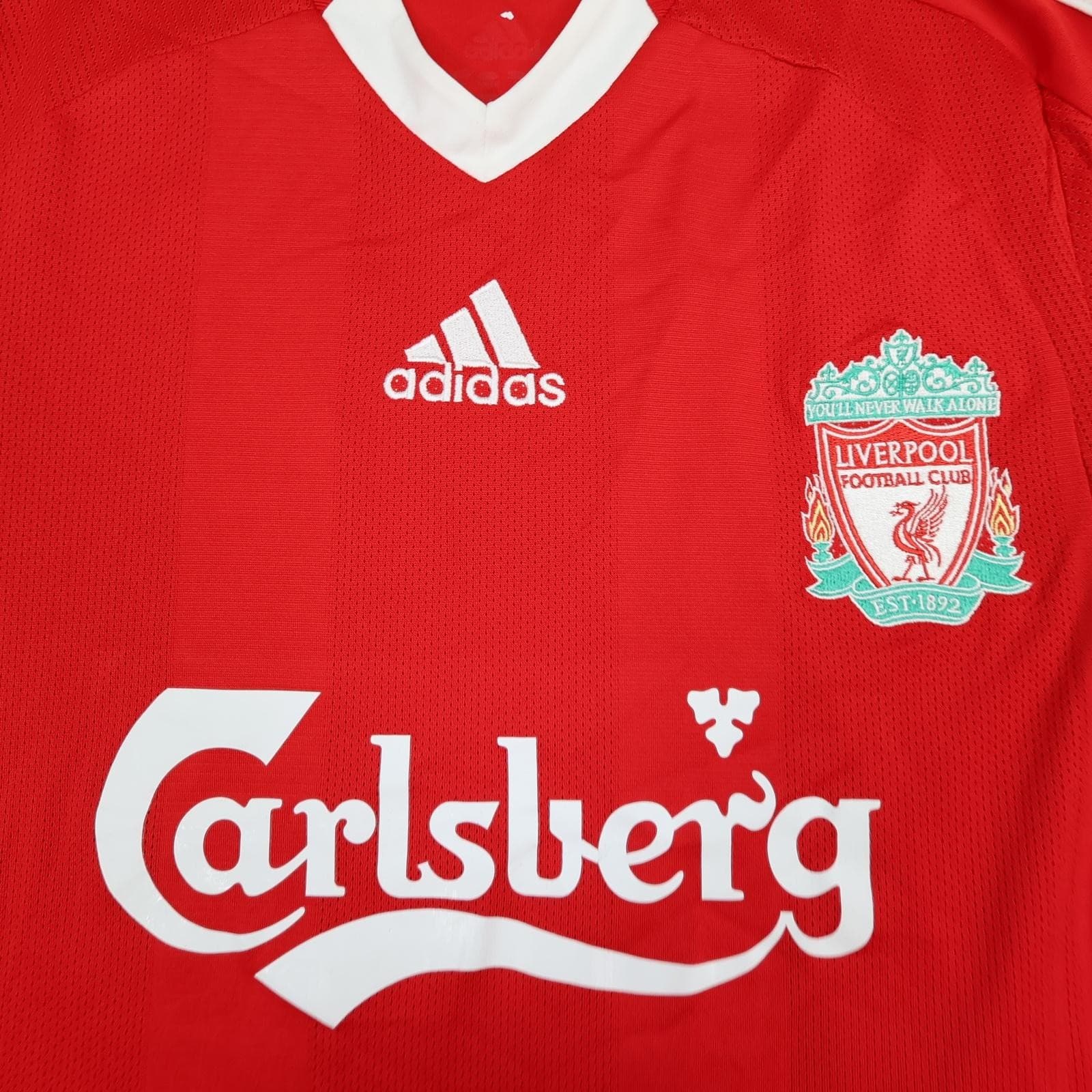 Liverpool Shirt Mens Medium Red Home 2008 2010 Football Adidas Agger 5 Jersey photo 7