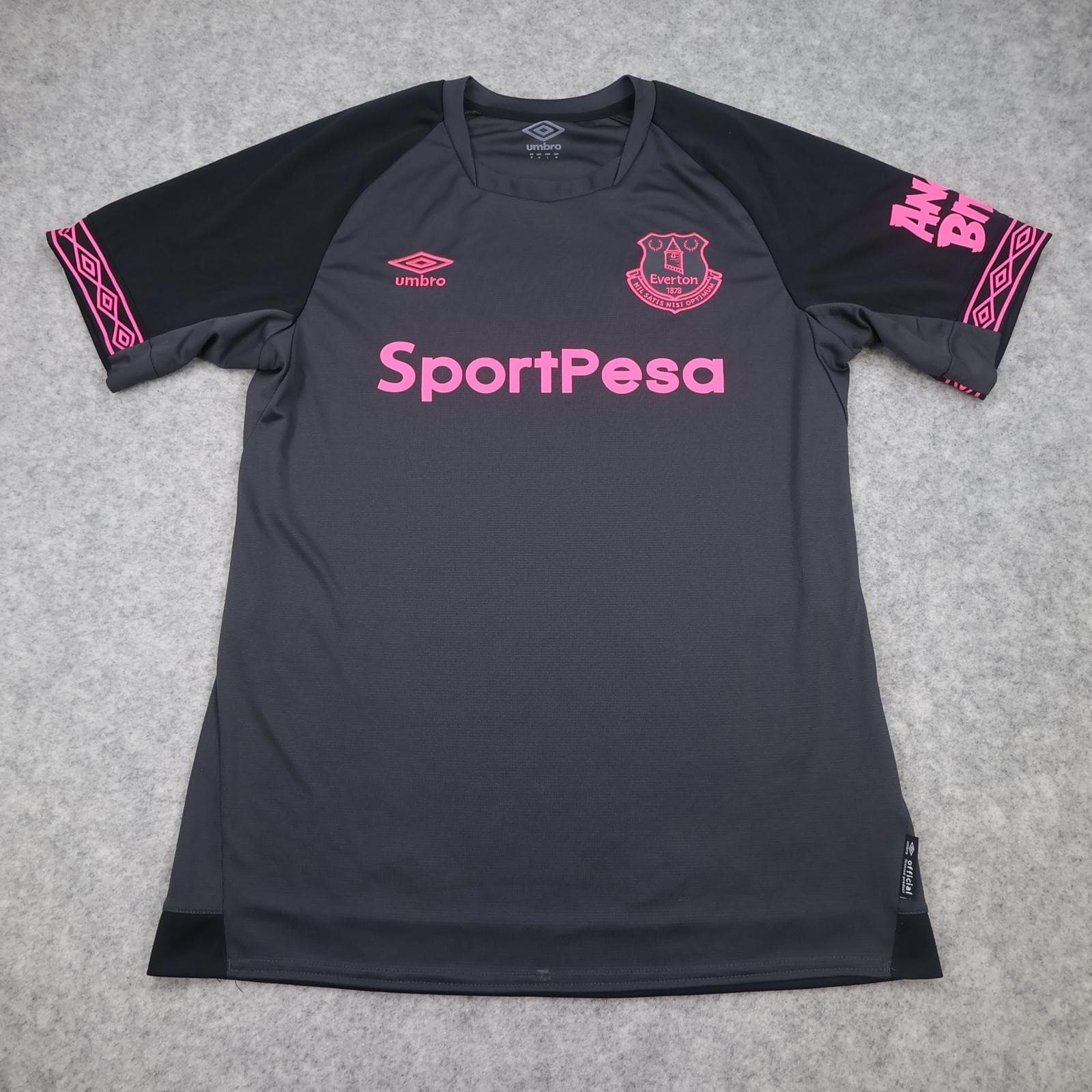 Everton Shirt Mens Medium Grey Away Kit 2018 2019 Football Umbro Jersey