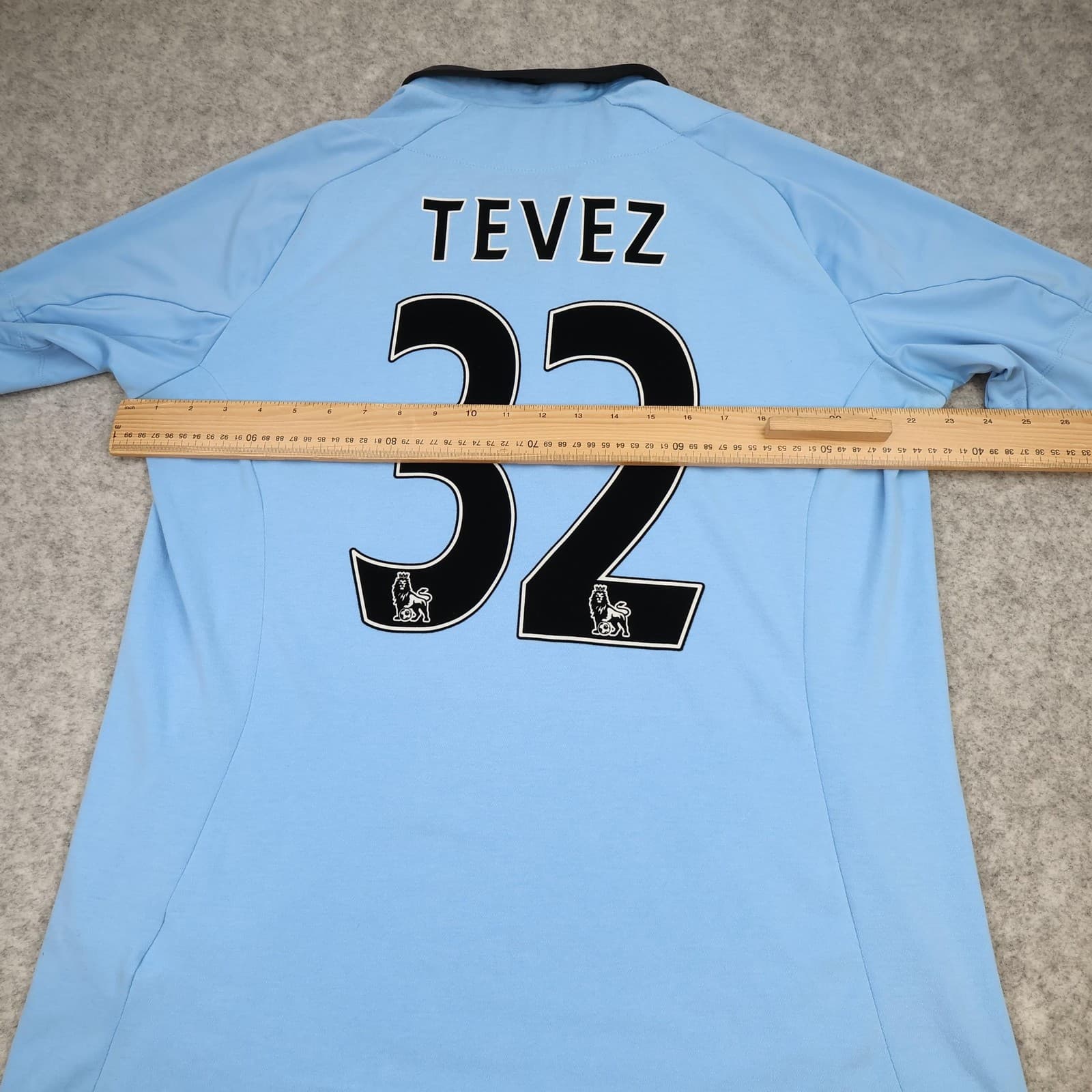 Manchester City Shirt Mens Large Blue Home 2012 2013 Umbro Tevez Soccer Jersey photo 10