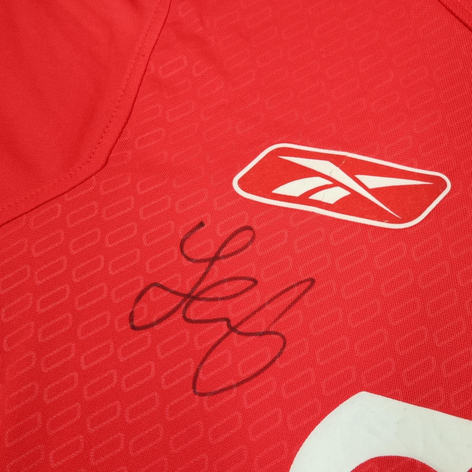 Vintage Liverpool Shirt Mens Large Red Home 2004 2006 Reebok Carlsberg Signed photo 6