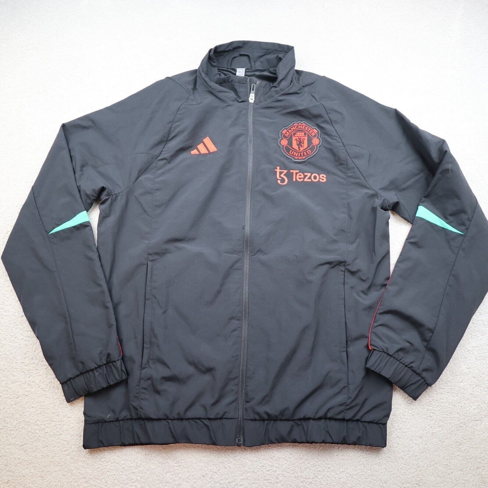 Manchester United Jacket Medium Black Training Tracksuit Adidas 2023 2024 Mens