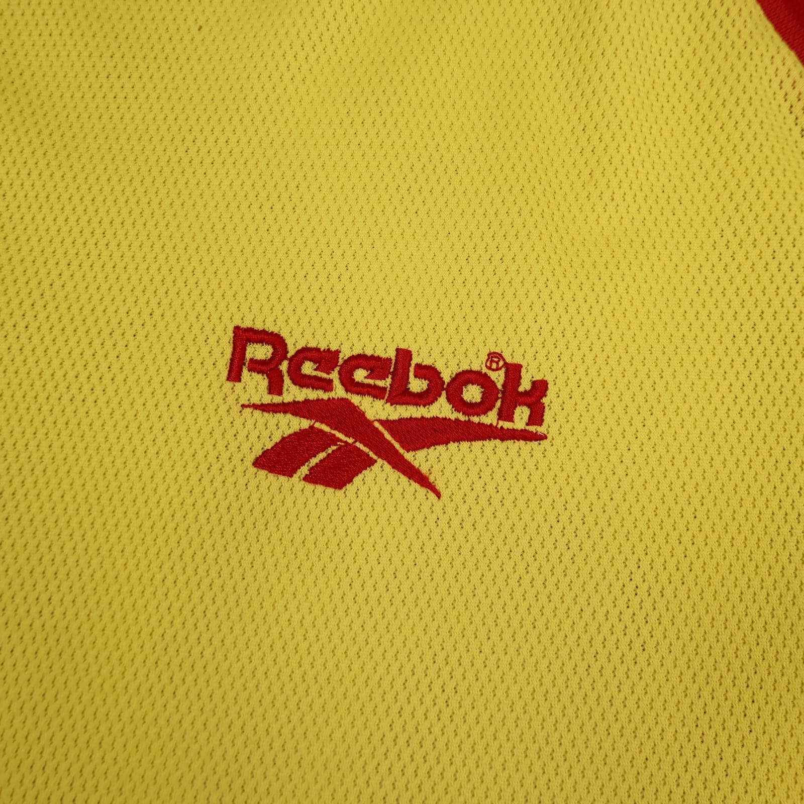 Vintage Liverpool Shirt Large Yellow Away Kit 1997 1999 Reebok Soccer Jersey photo 6