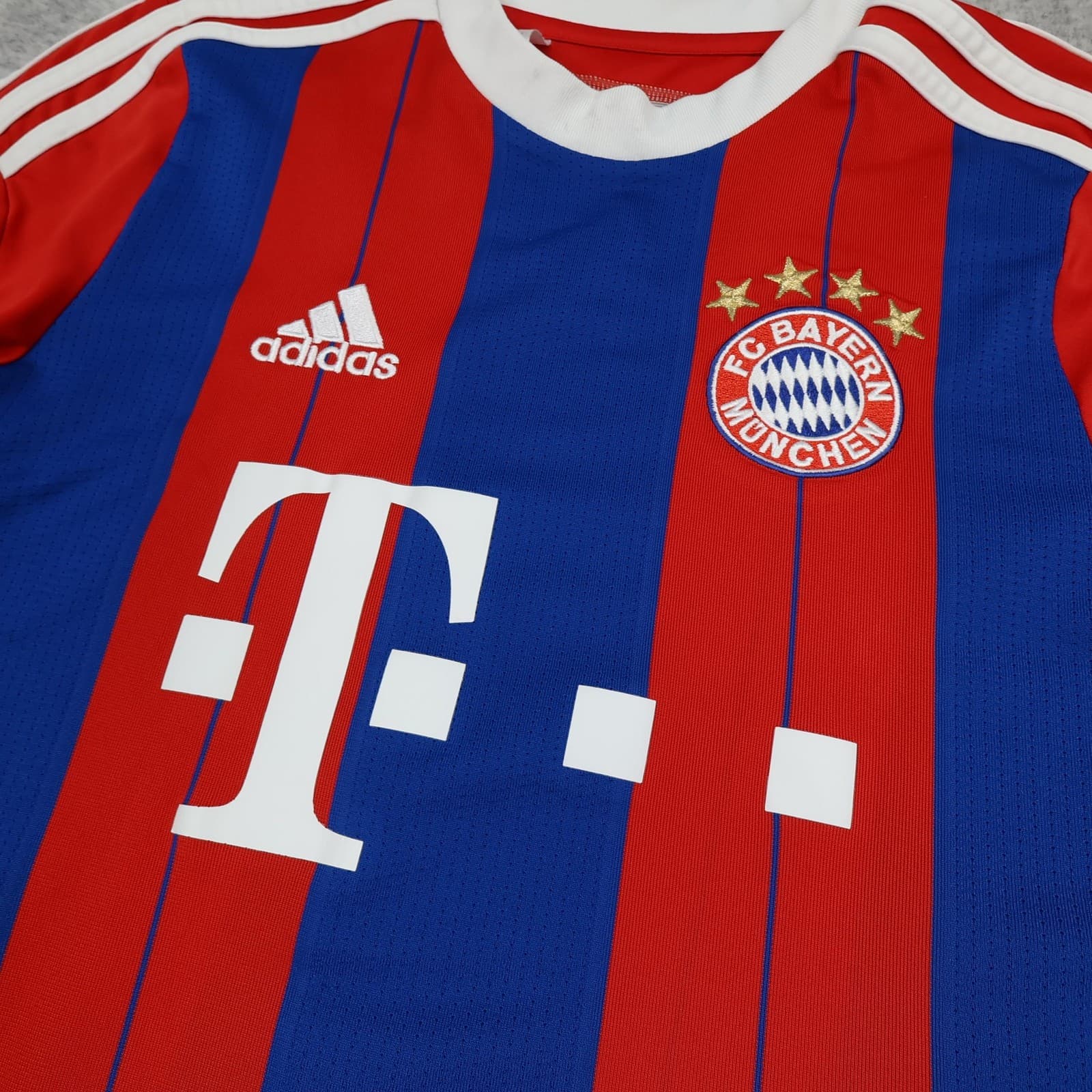 Bayern Munich Shirt Kids 13-14 Years Red Home Kit 2014 2015 Adidas Soccer Jersey photo 3