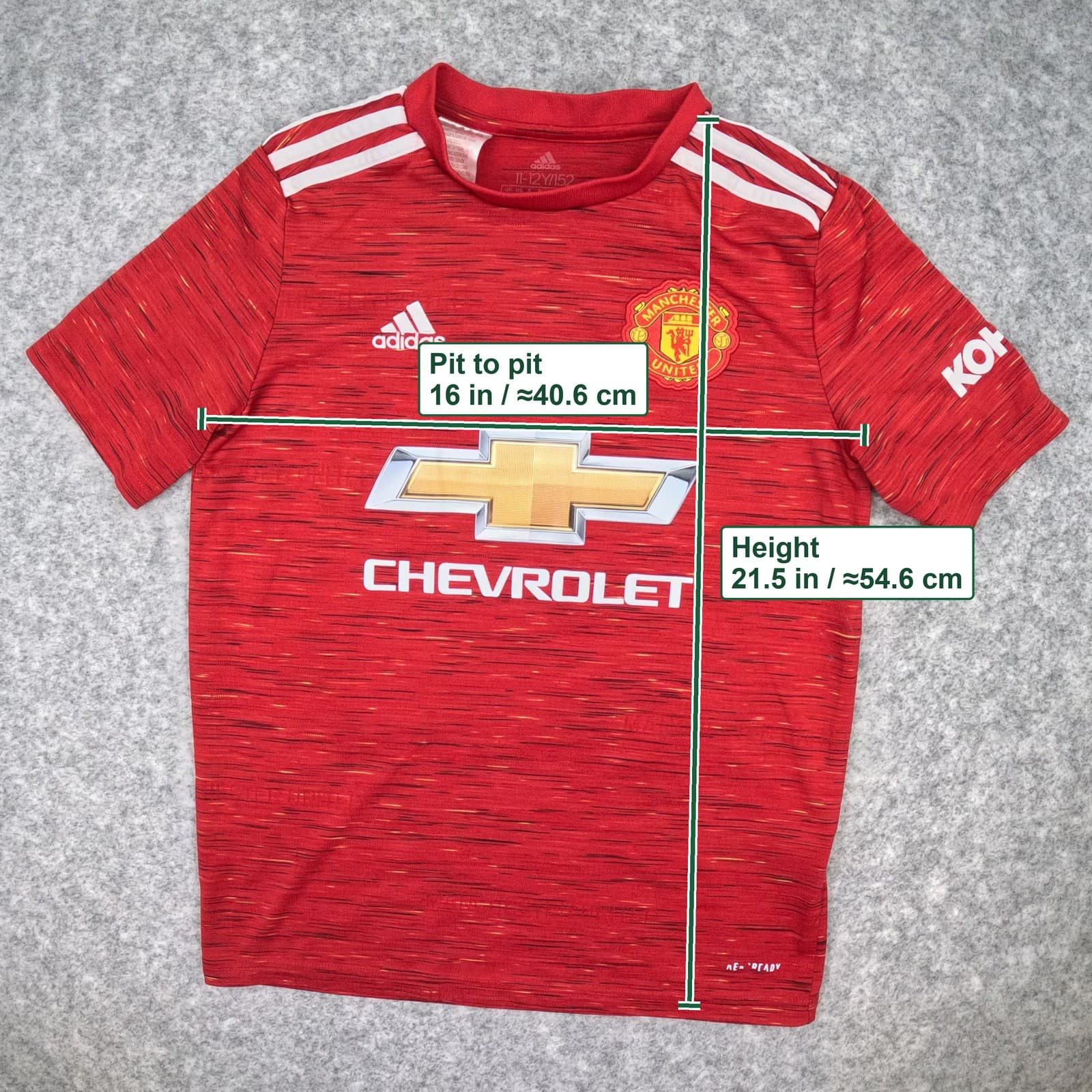 Manchester United Football Shirt 11 12Y Kids Red Home 2020 21 adidas James 21 photo 6