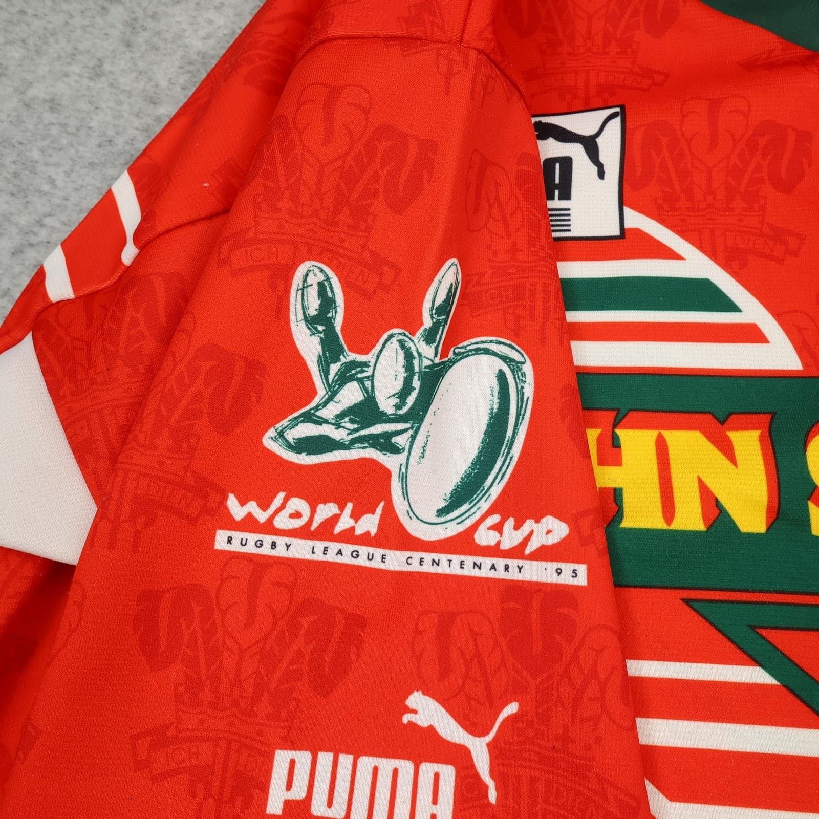 Vintage Wales Rugby League Shirt Mens XL Red Puma 1995 John Smith's Jersey photo 7