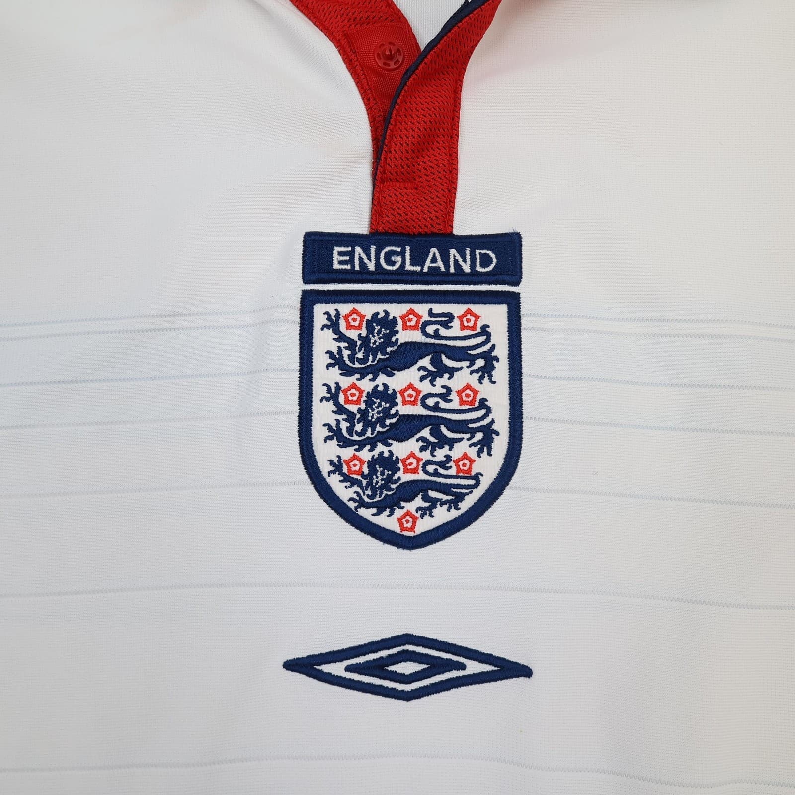 Vintage England Home Shirt Mens Large White Long Sleeve 2003 2005 Umbro Jersey photo 4