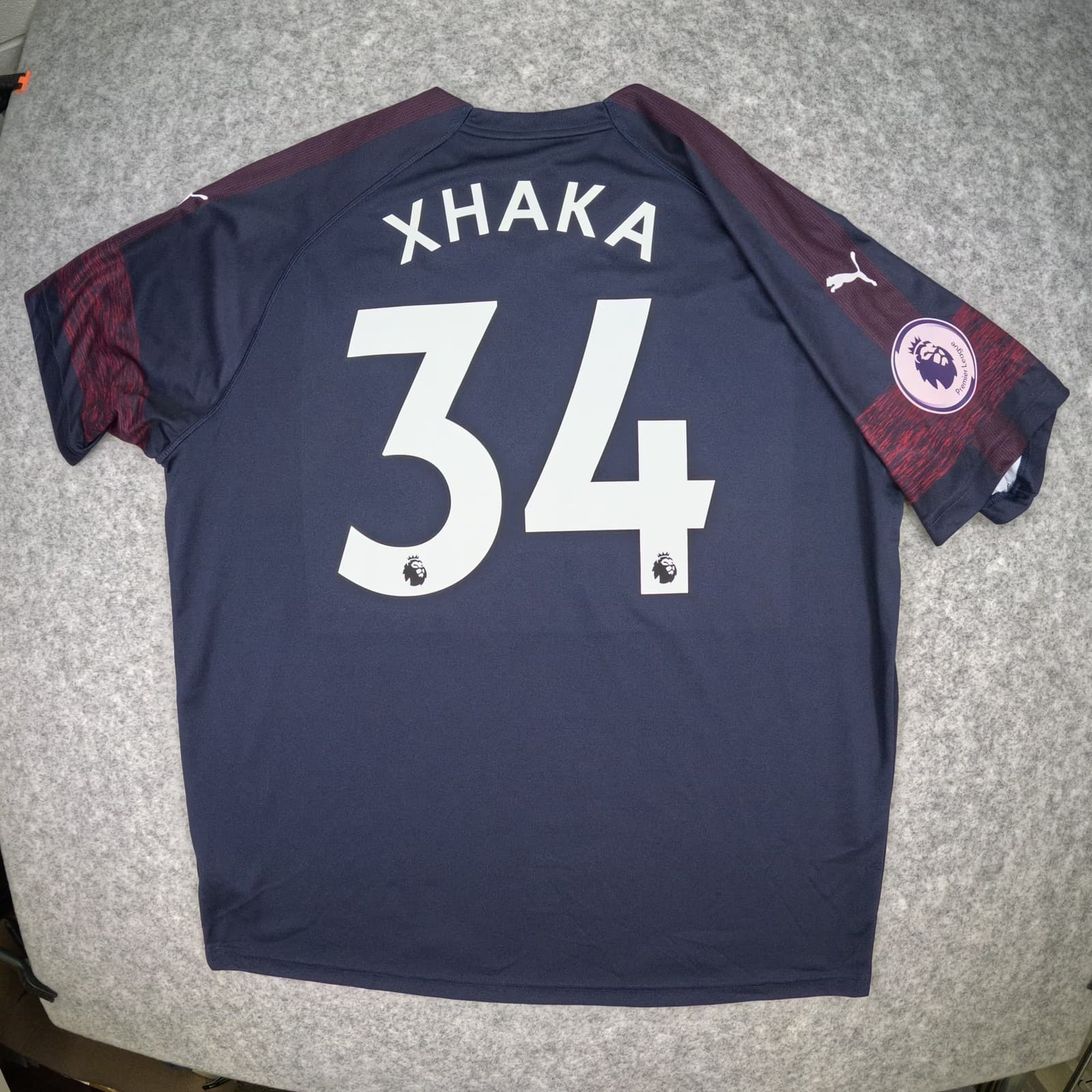 Arsenal Football Shirt Navy Away 2018 19 Puma Xhaka 34 Soccer Jersey