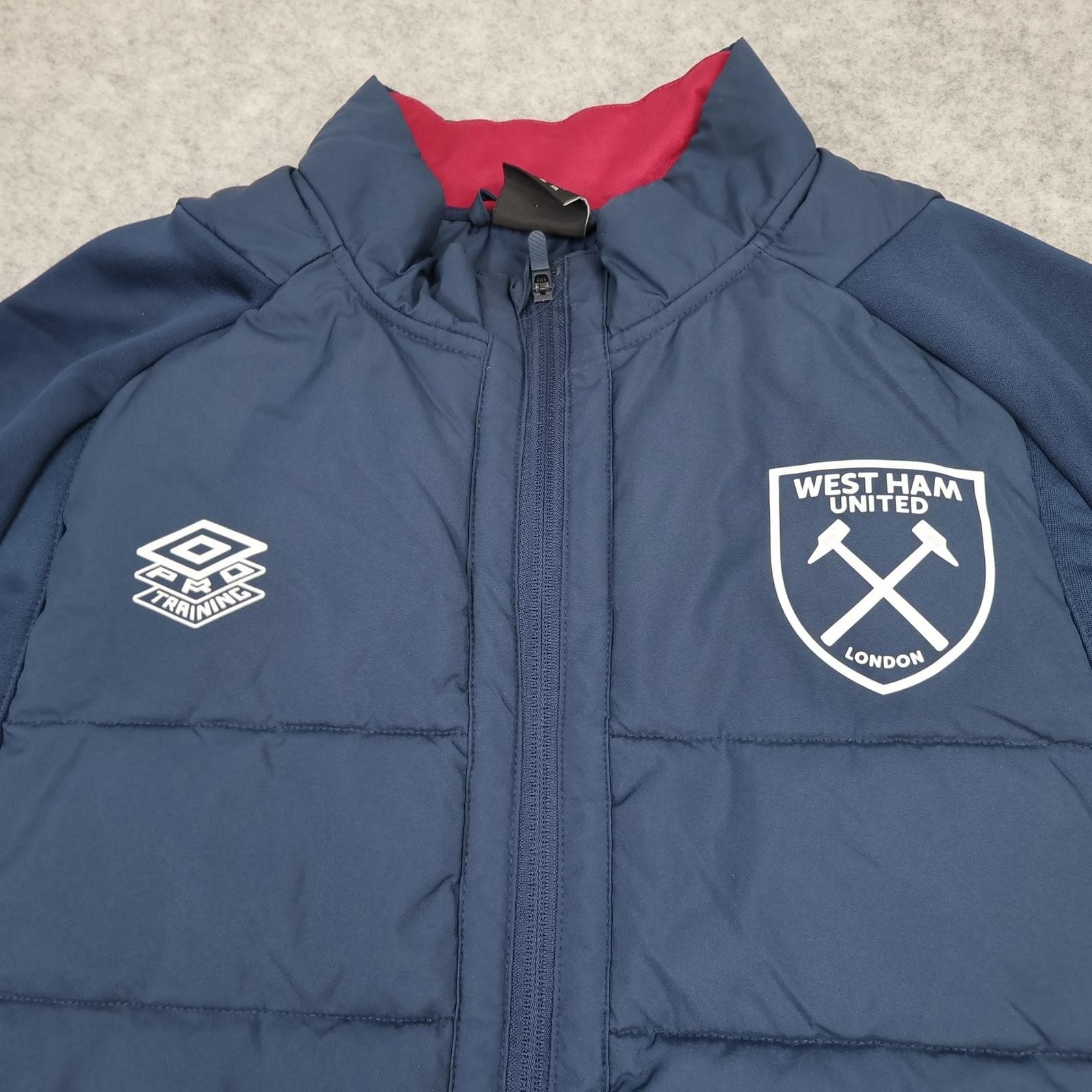West Ham United Jacket Mens 2XL Blue Navy EPL Football Umbro Padded Training photo 4