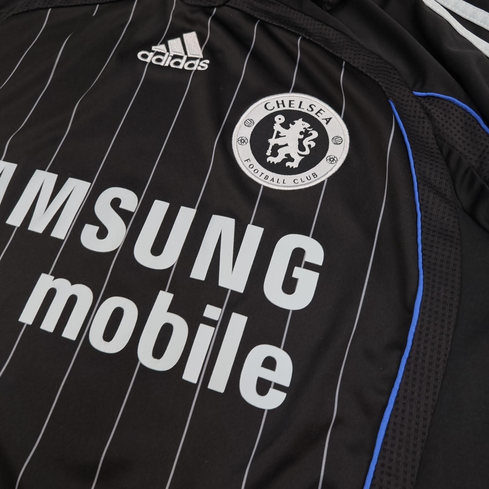 Chelsea Shirt Mens Small Black Third Kit 2006 2007 Adidas Essien 5 Soccer Jersey photo 5