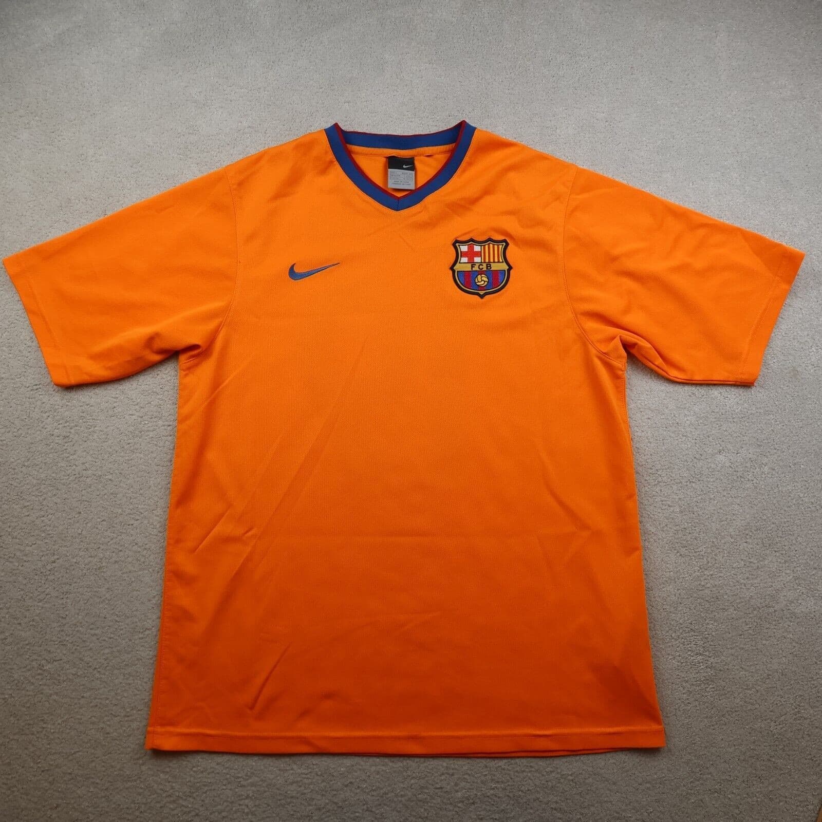 Barcelona Shirt Large Orange Away 2006 2008 Nike Jersey Football Lionel Messi photo 2