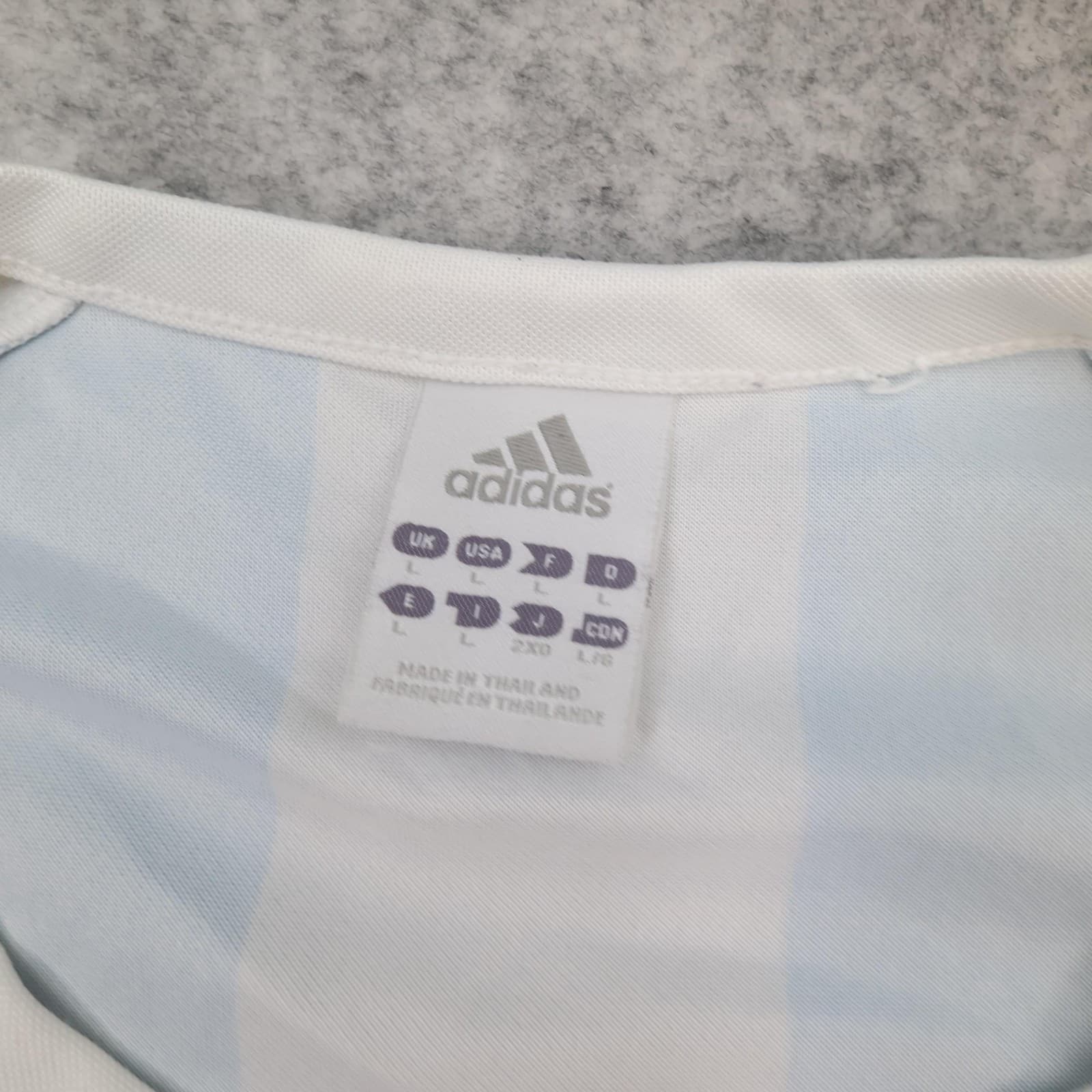 Argentina Home Shirt Mens Large Blue 2007 2009 Football Adidas Soccer Jersey photo 3