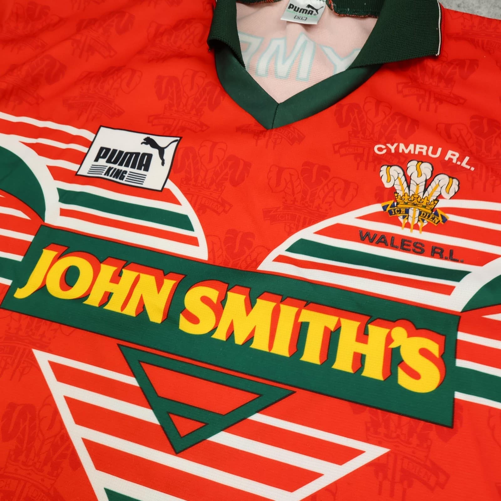 Vintage Wales Rugby League Shirt Mens XL Red Puma 1995 John Smith's Jersey photo 4