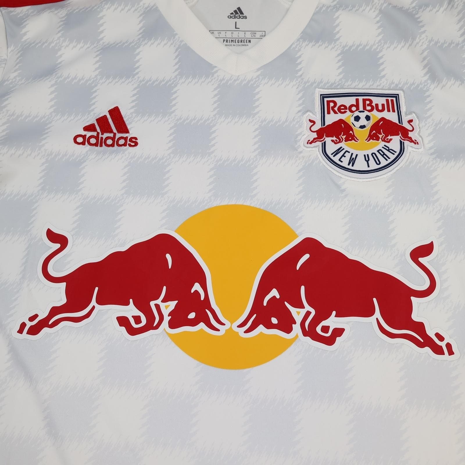 New York Red Bulls Shirt Mens Large White Home 2021 2022 MLS Adidas Jersey photo 3