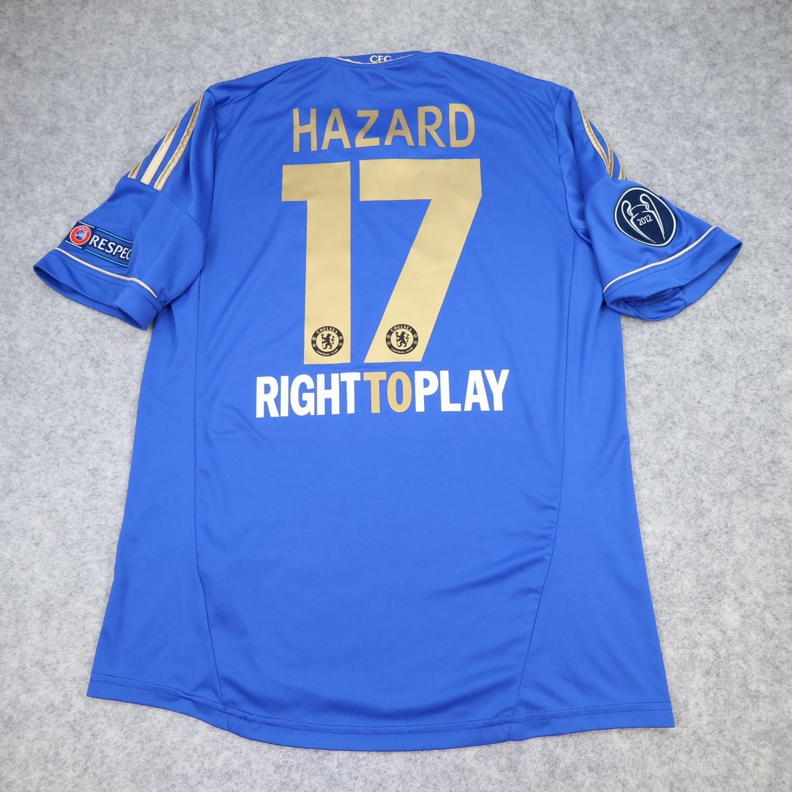 Chelsea Shirt Mens Large Blue Home 2012 2013 Adidas Hazard 17 Soccer Jersey