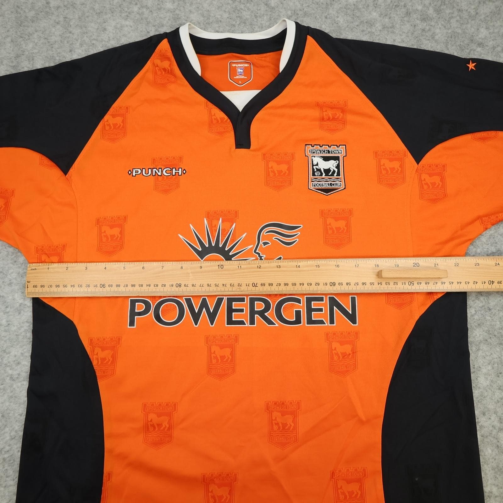 Ipswich Town Shirt Mens Large Orange Away 2004 2006 Punch Powergen Soccer Jersey photo 10