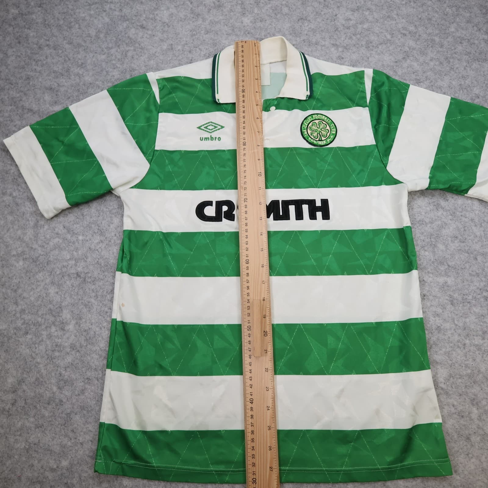 Vintage Celtic Football Shirt Medium Green Home Kit 1989 1991 Umbro Jersey photo 11