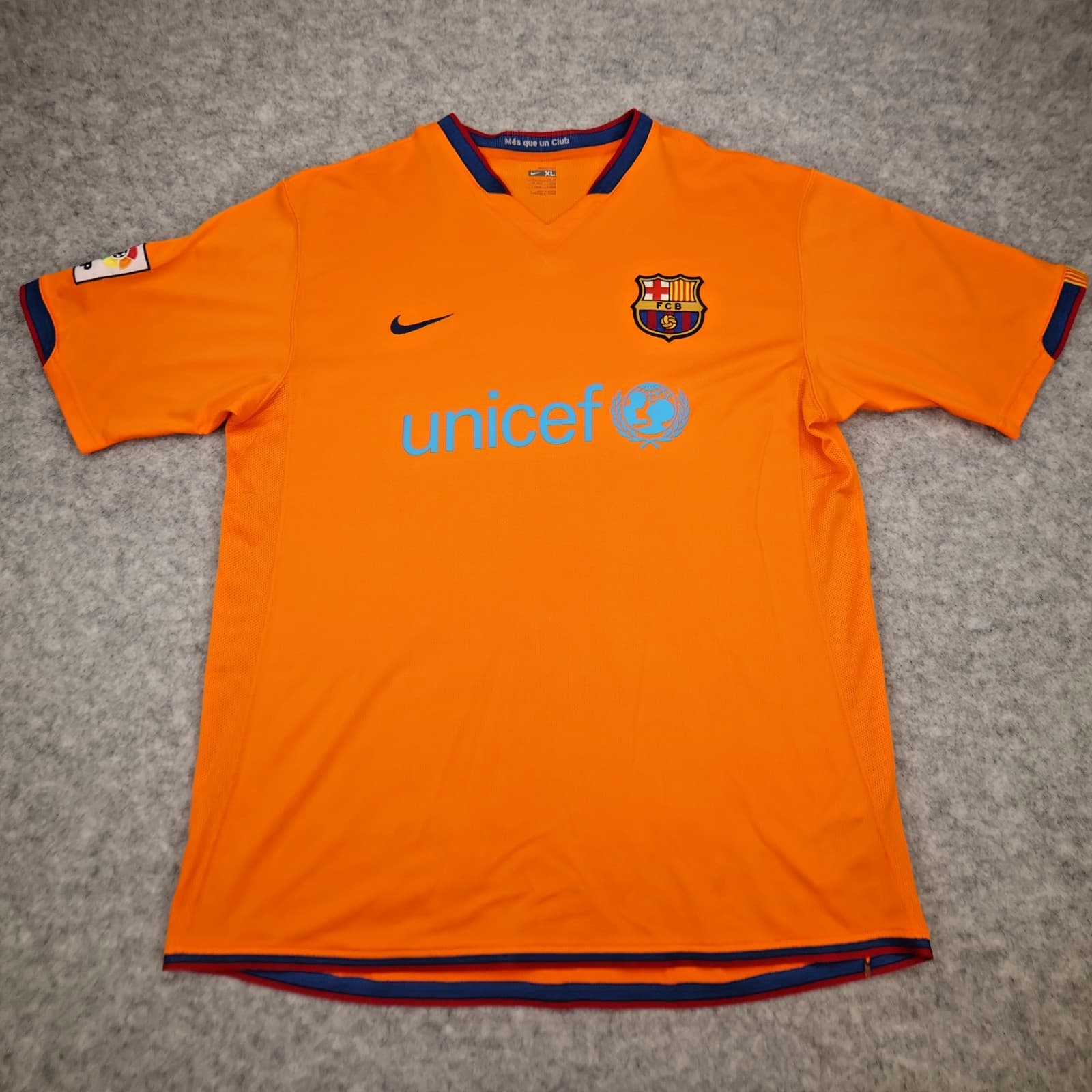 Vintage Barcelona Shirt Extra Large Orange Away Kit 2006 2007 Nike Soccer Jersey