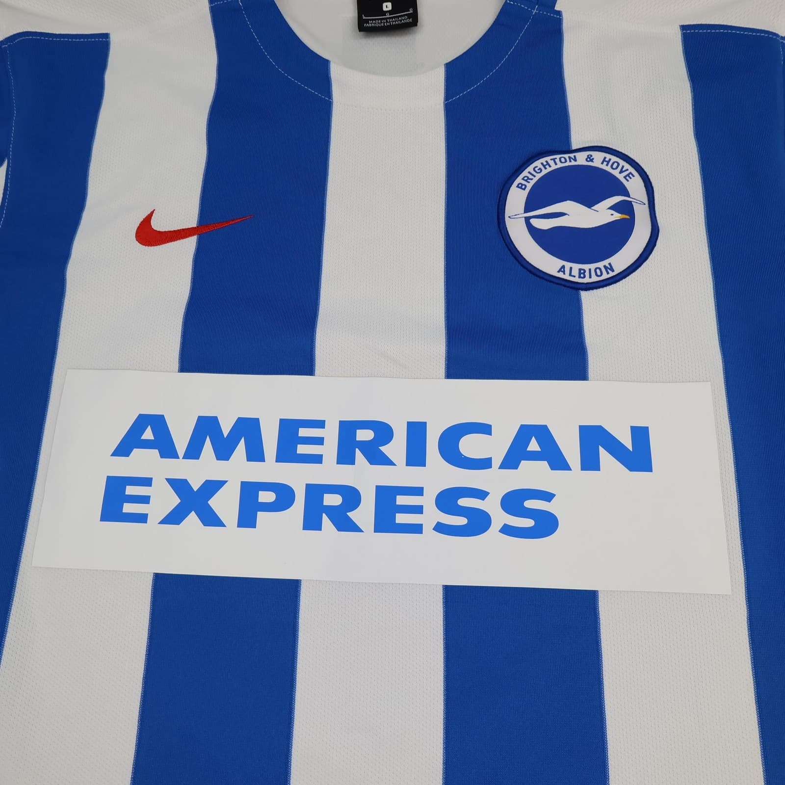 Brighton & Hove Albion Shirt Mens Large Blue Home 2016 2017 Nike Soccer Jersey photo 3