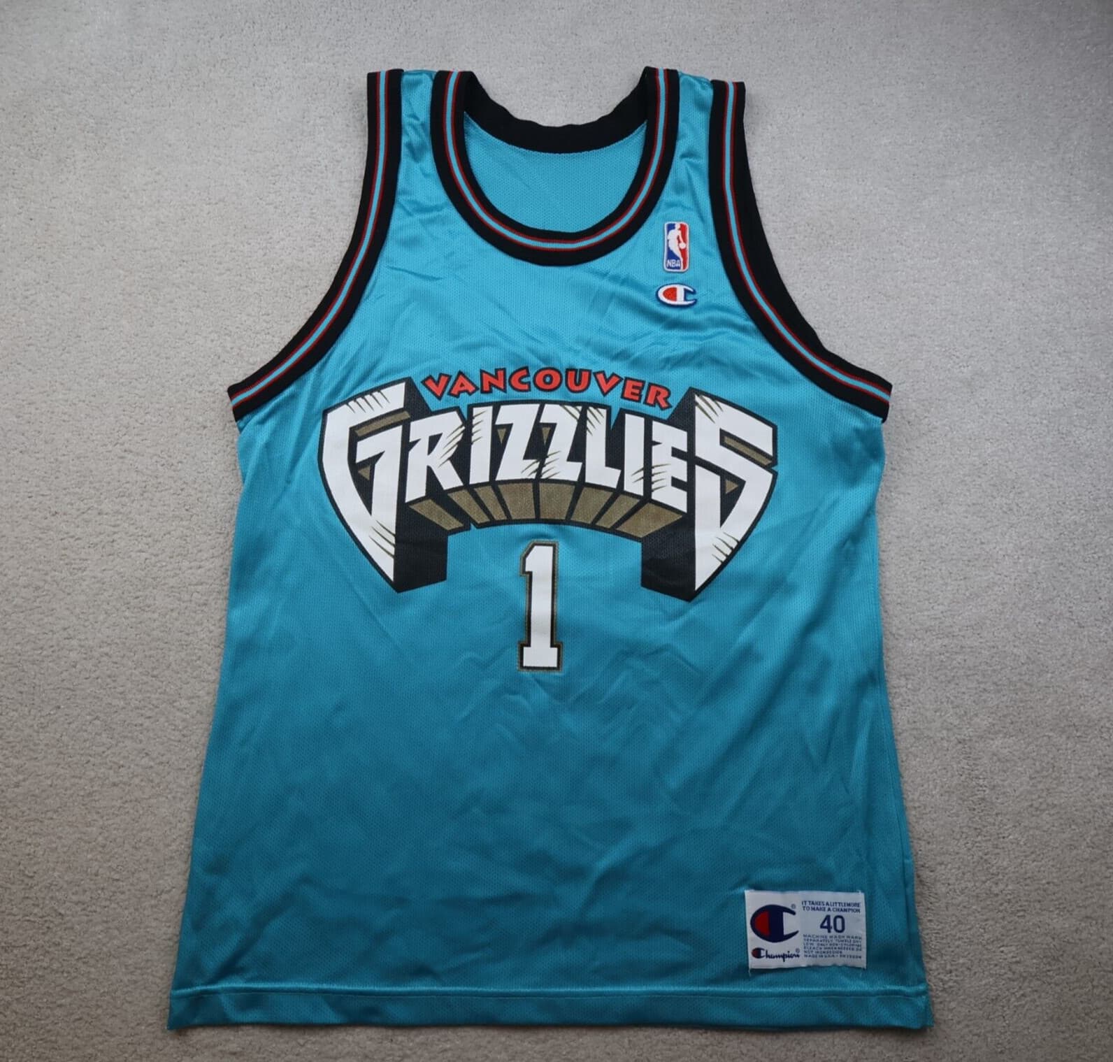 Vintage Vancouver Grizzlies Jersey Large Champion 90s 1995 Basketball NBA Shirt