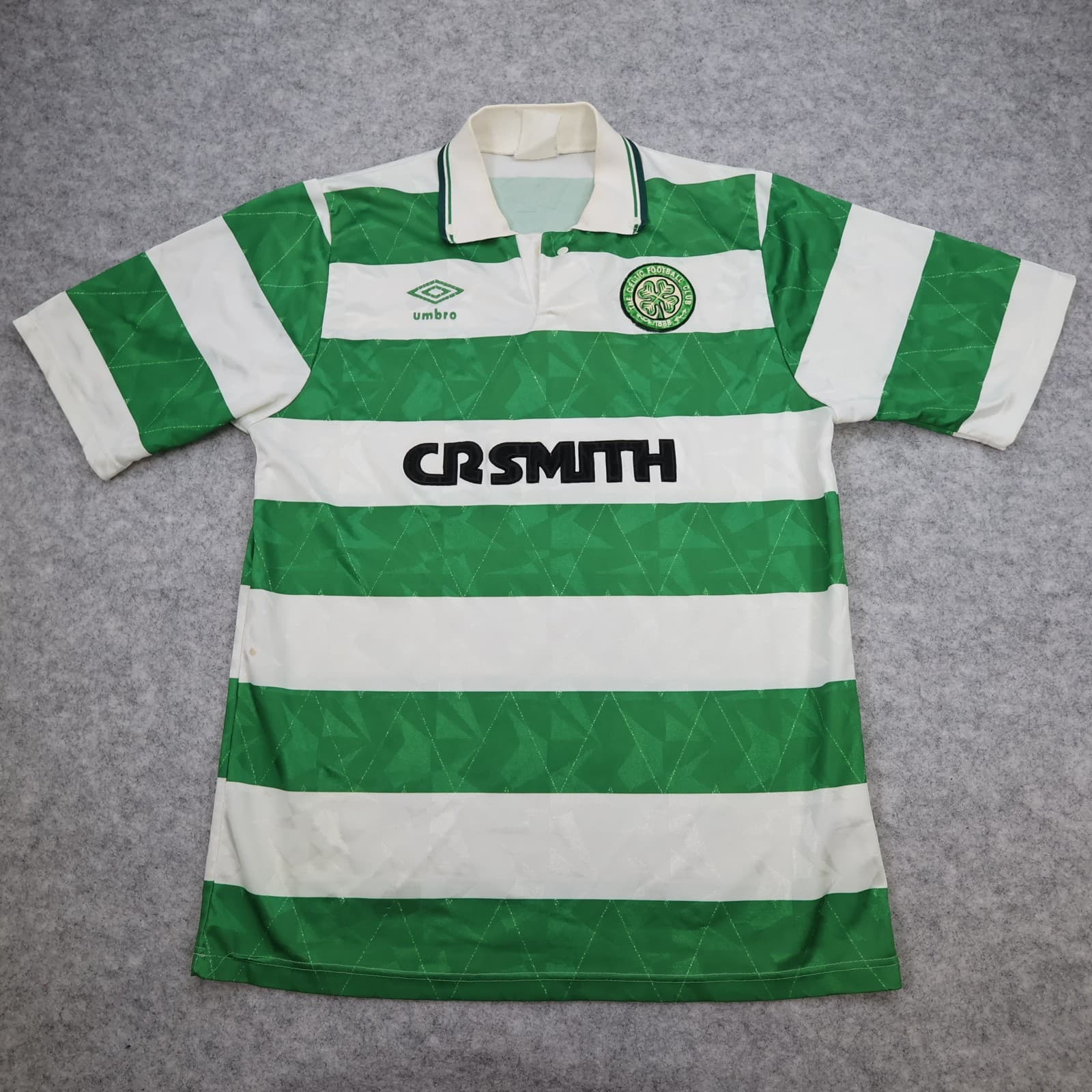 Vintage Celtic Football Shirt Medium Green Home Kit 1989 1991 Umbro Jersey
