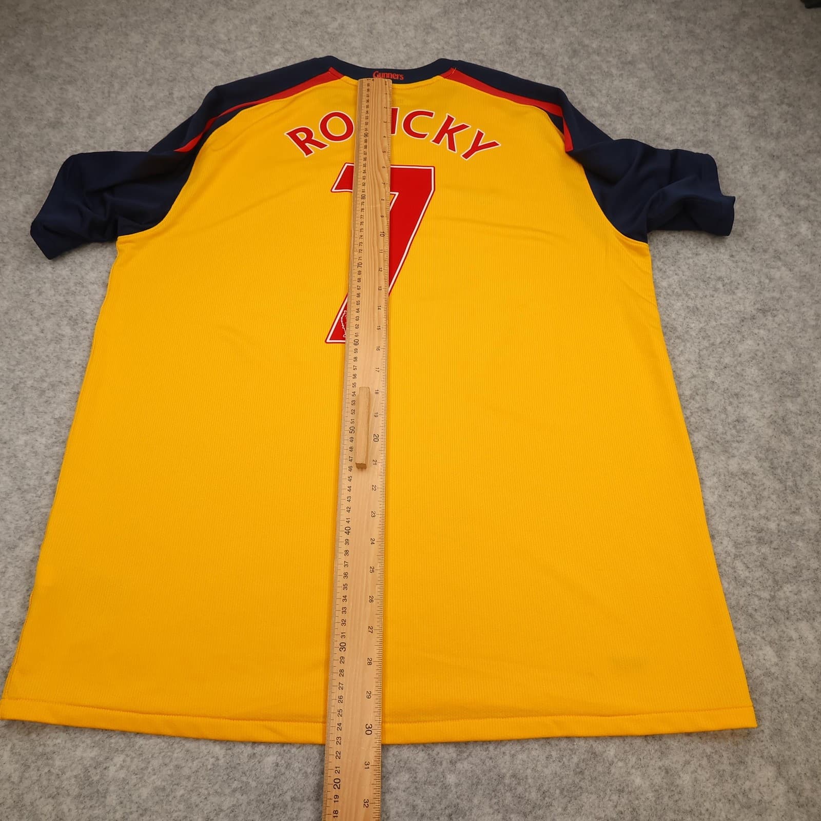 Arsenal Away Shirt Mens XL Yellow 2008 2009 Nike Rosicky 7 Soccer Jersey photo 14