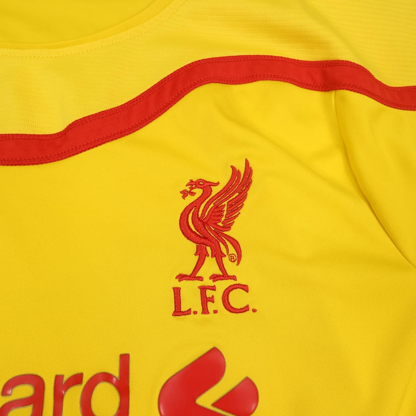 Liverpool Away Shirt Mens 2XL Yellow Away 2014 2015 Warrior Soccer Jersey photo 4
