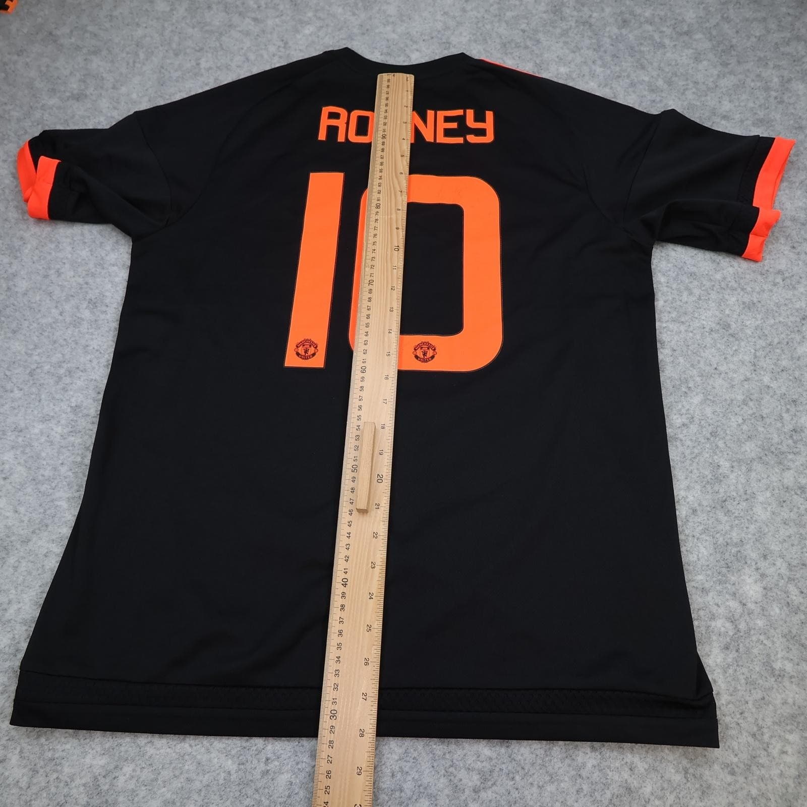 Manchester United Shirt Mens Large Black 3rd Kit 2015 2016 Adidas Rooney 10 photo 14