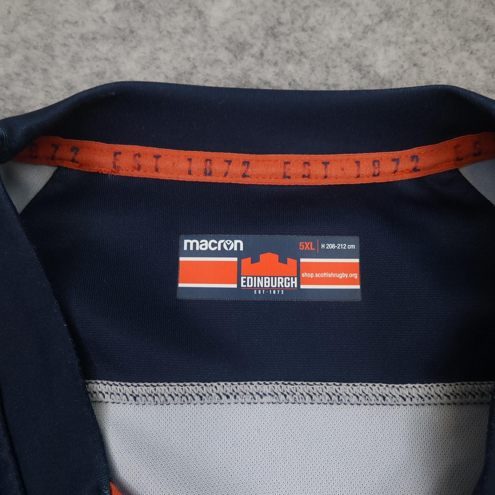 Edinburgh Rugby Shirt Mens 3XL Navy Rugby Union Macron Scottish 2022 2023 Jersey photo 6