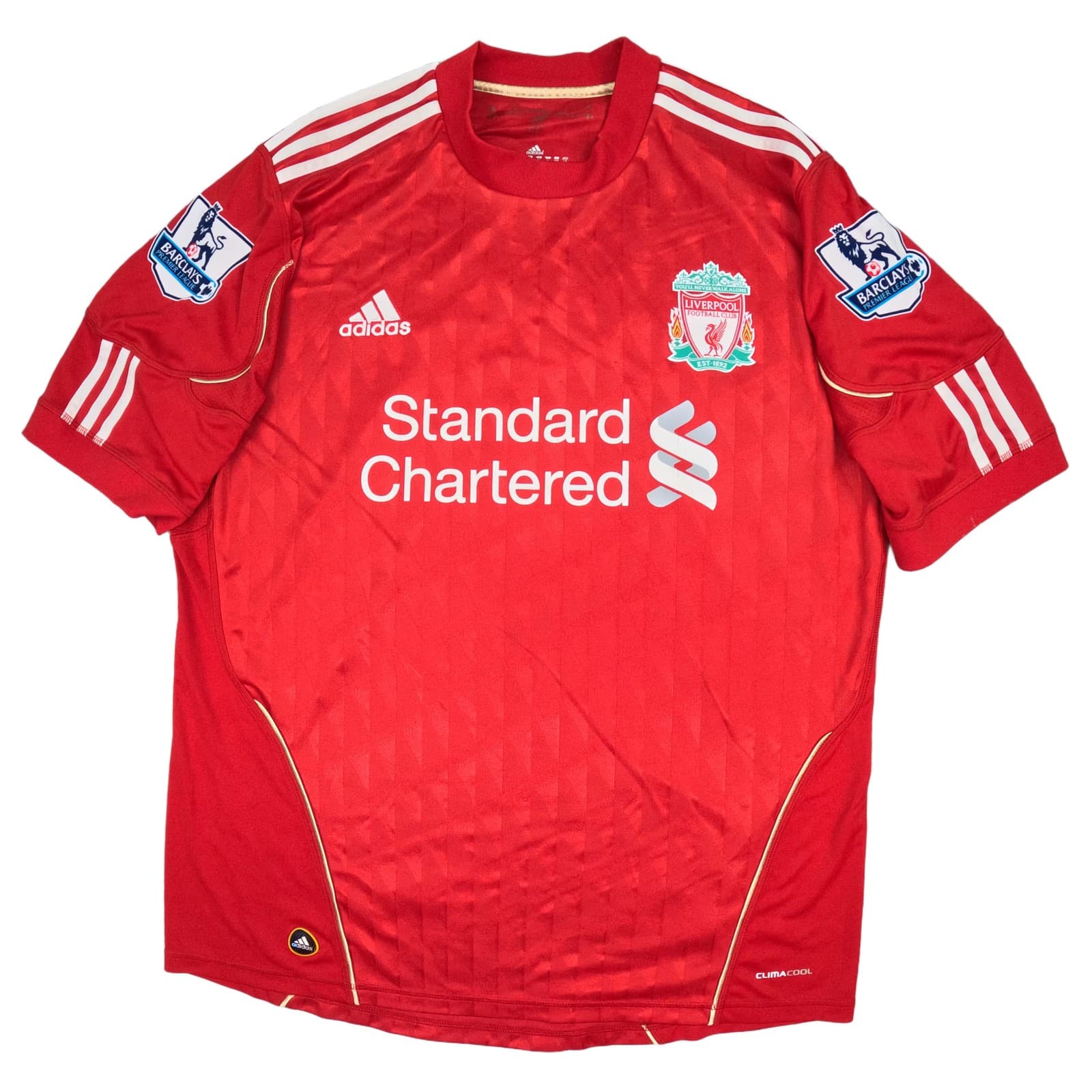 Liverpool Football Shirt Large Red Home adidas Luis Suarez 7 2010 2012 Jersey photo 2