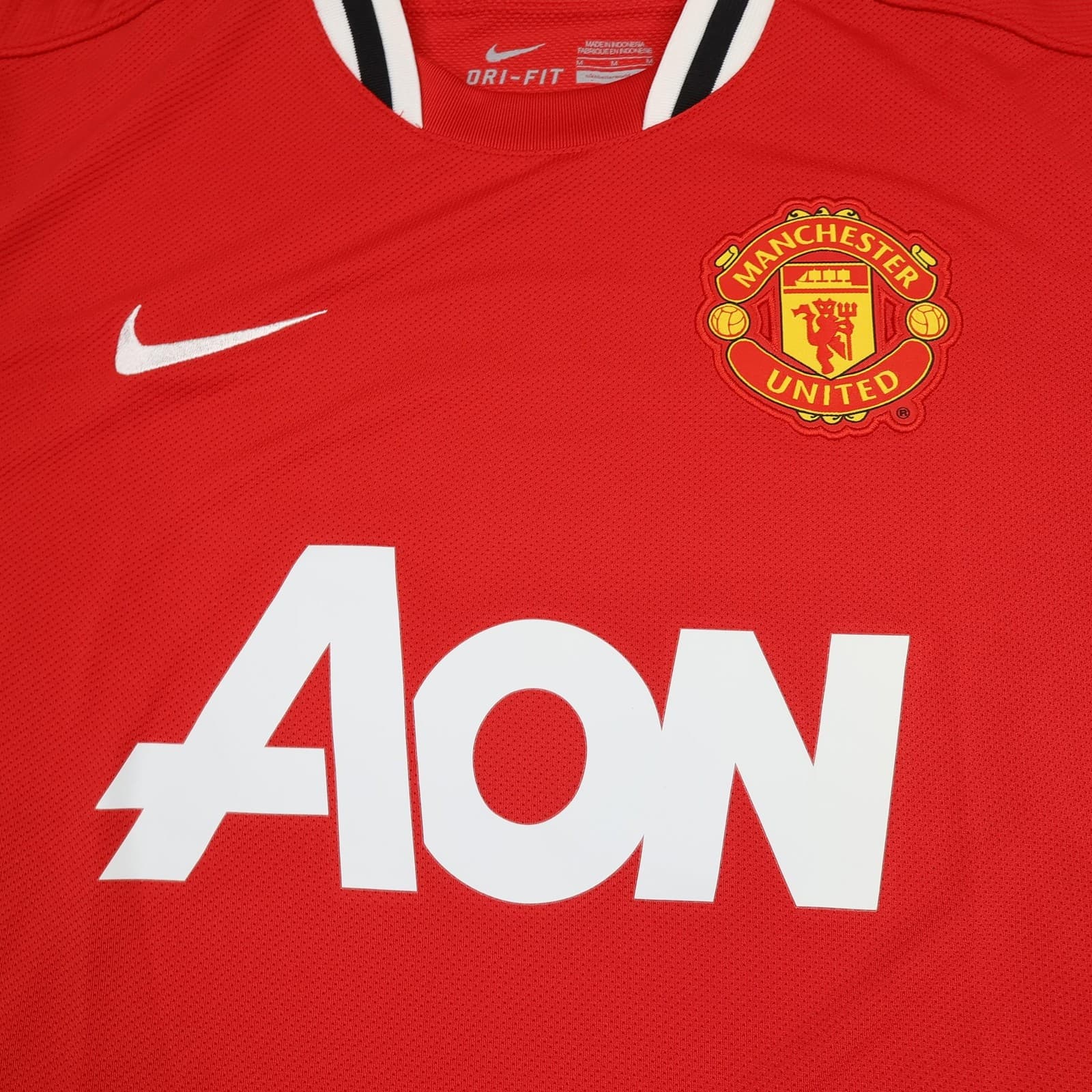 Manchester United Shirt Mens Medium Red Home 2010 2011 Nike Soccer Phil Jones 4 photo 3