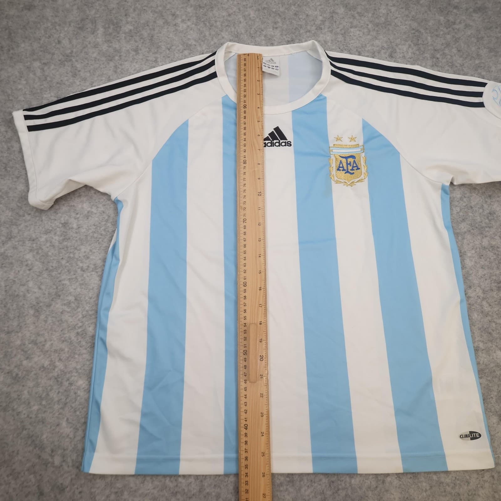 Argentina Home Shirt Mens Large Blue 2007 2009 Football Adidas Soccer Jersey photo 12