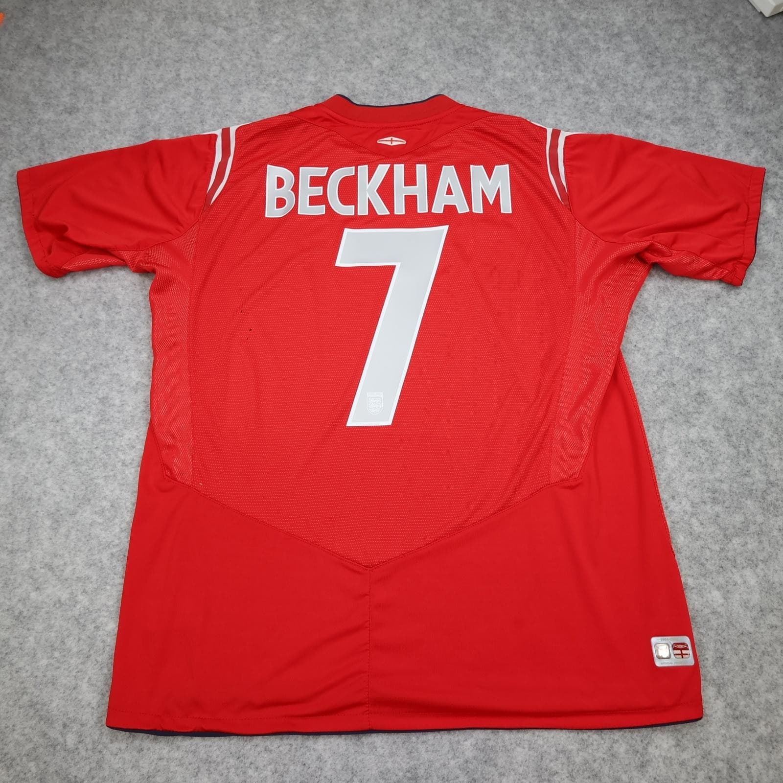 Vintage England Away Shirt Mens XL Red 2004 2006 Umbro Beckham Jersey