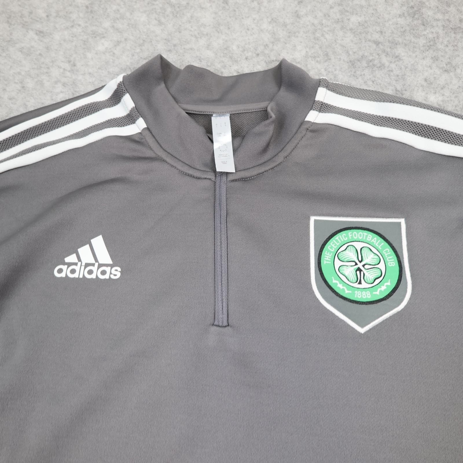 Celtic Training Top Mens Large Grey SPFL Football Adidas Aeroready 1/4 Zip 22 23 photo 2